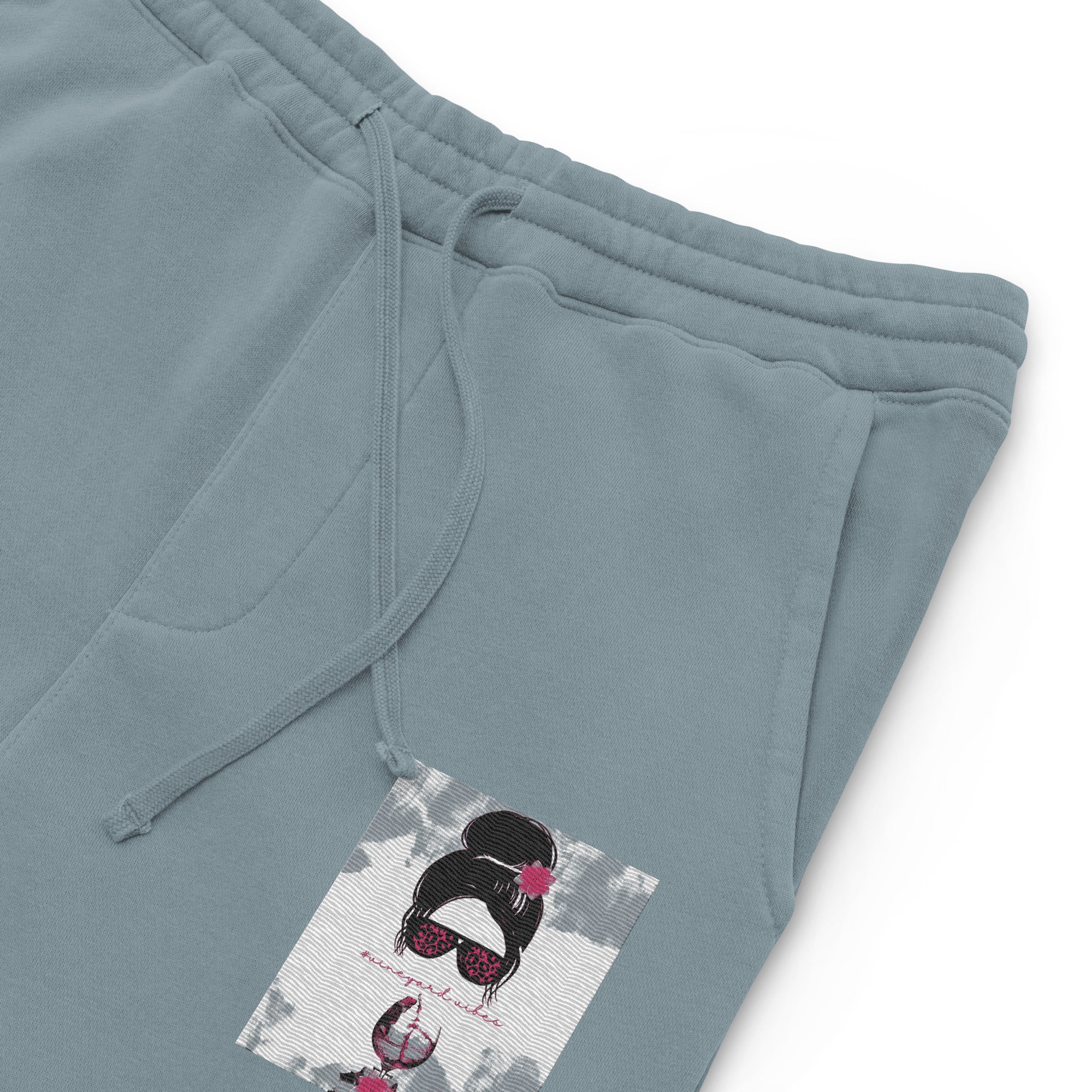 Vineyard Vibes Pink Water Color Slate Blue - Unisex pigment-dyed sweatpants