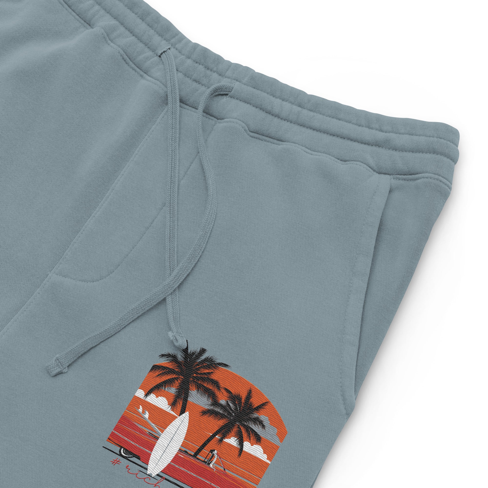 RV5 Surfs Up Sunset Classic Slate Blue - Unisex pigment-dyed sweatpants