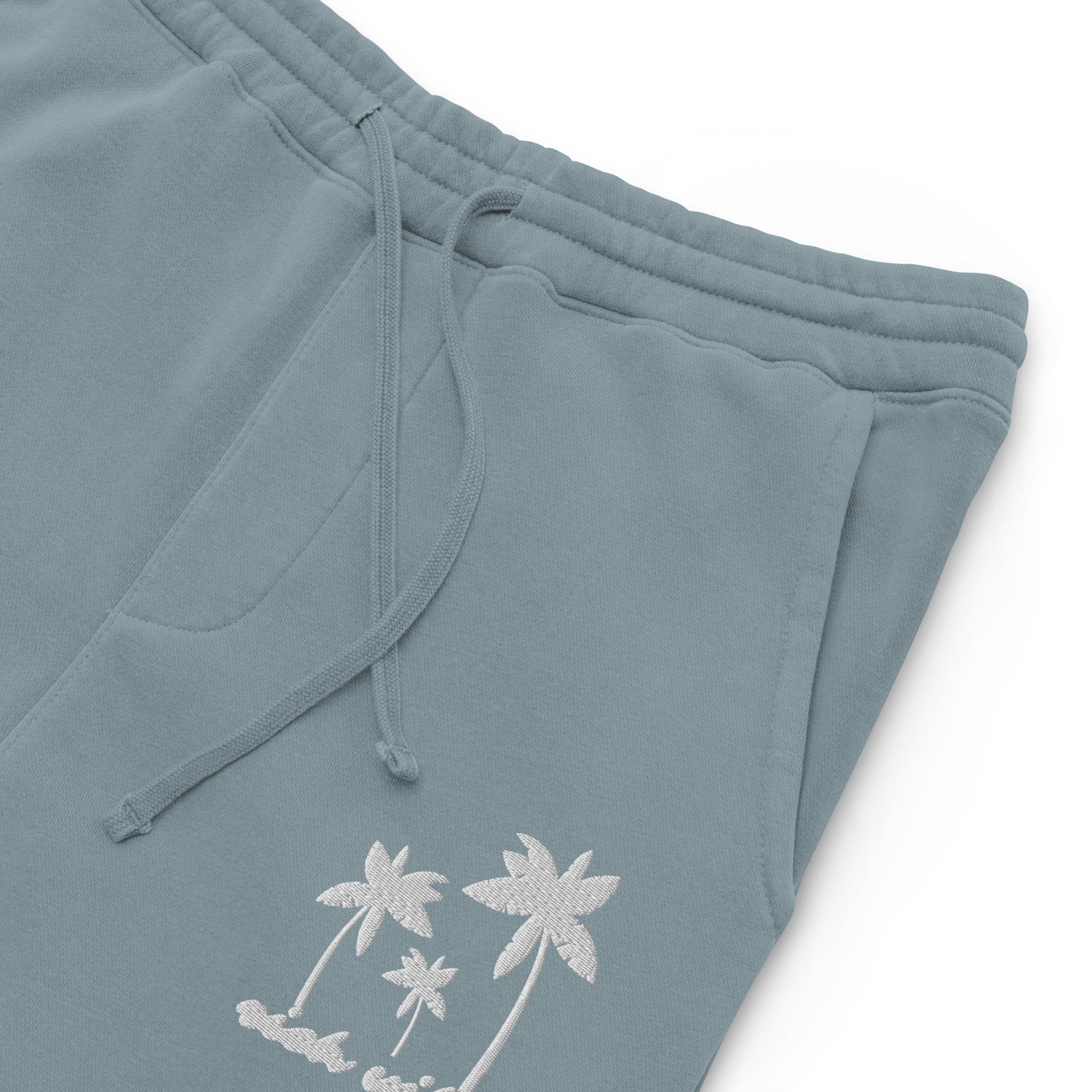 Rich Vibes 3 Palm Tree Silhouette - Unisex pigment-dyed sweatpants Slate Blue