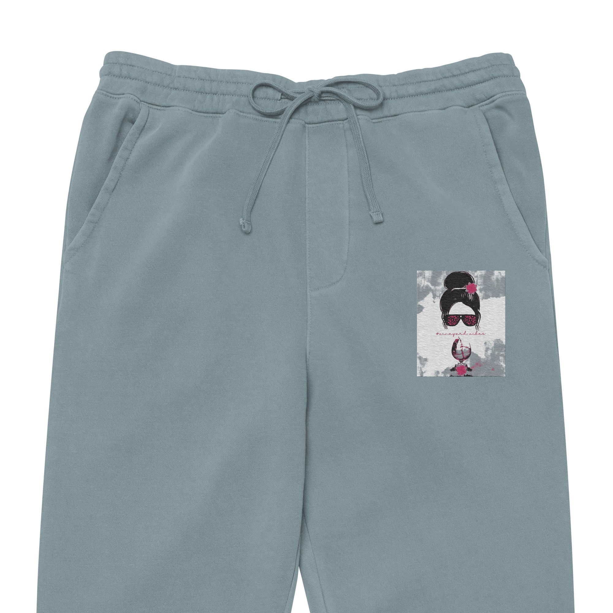 Vineyard Vibes Pink Water Color Slate Blue - Unisex pigment-dyed sweatpants