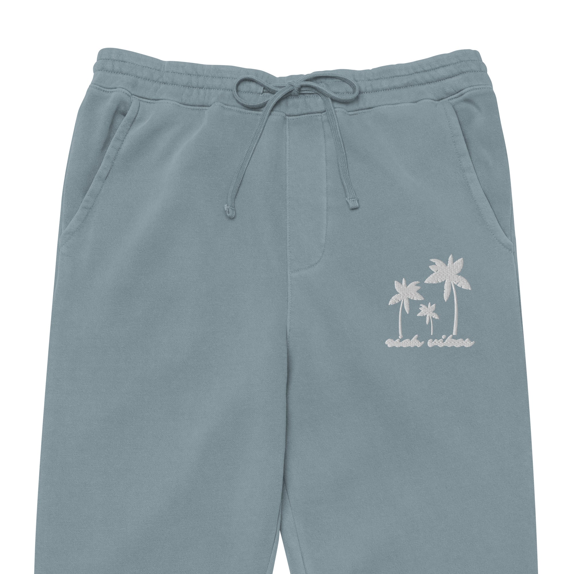 Rich Vibes 3 Palm Tree Silhouette - Unisex pigment-dyed sweatpants Slate Blue