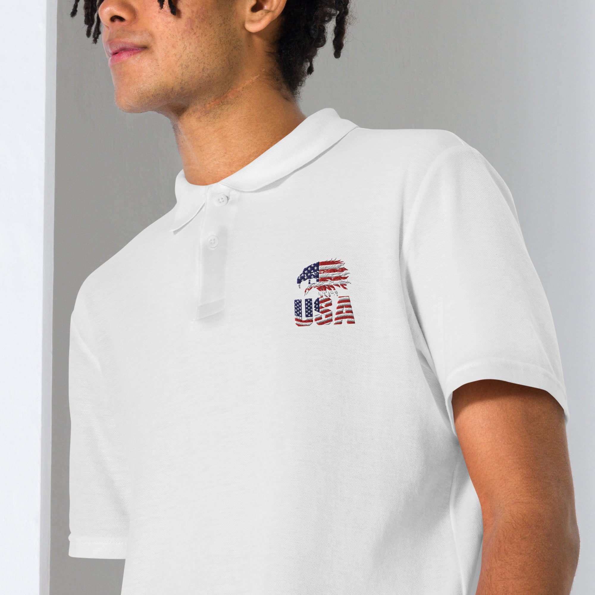 USA American Eagle Flag - Unisex pique polo shirt