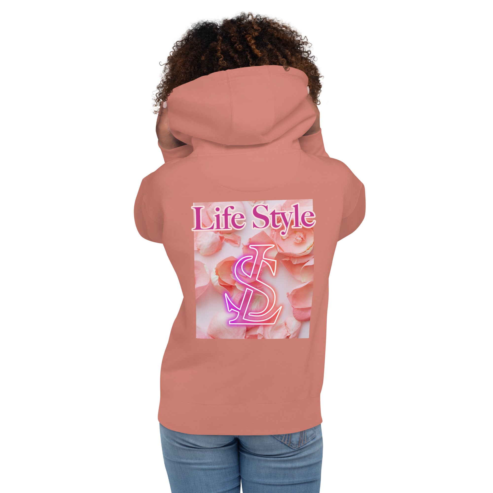 Vineyard Vibes LS Pink Rose Pedals LifeStyle - Unisex Hoodie