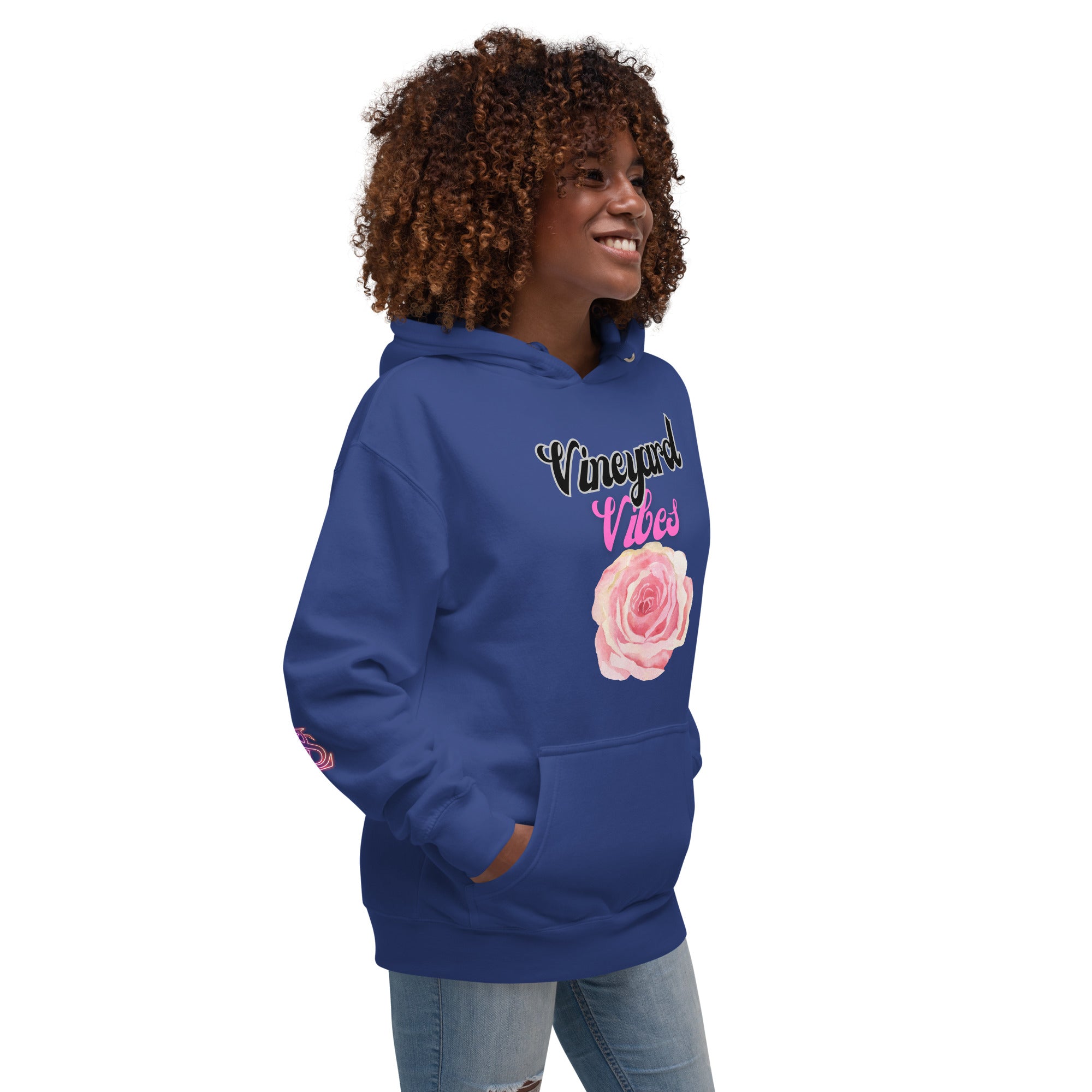 Vineyard Vibes LS Pink Rose Pedals LifeStyle - Unisex Hoodie