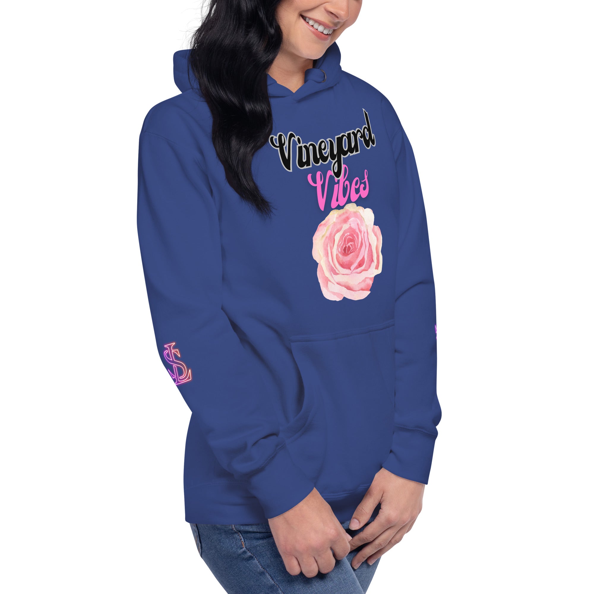 Vineyard Vibes LS Pink Rose Pedals LifeStyle - Unisex Hoodie
