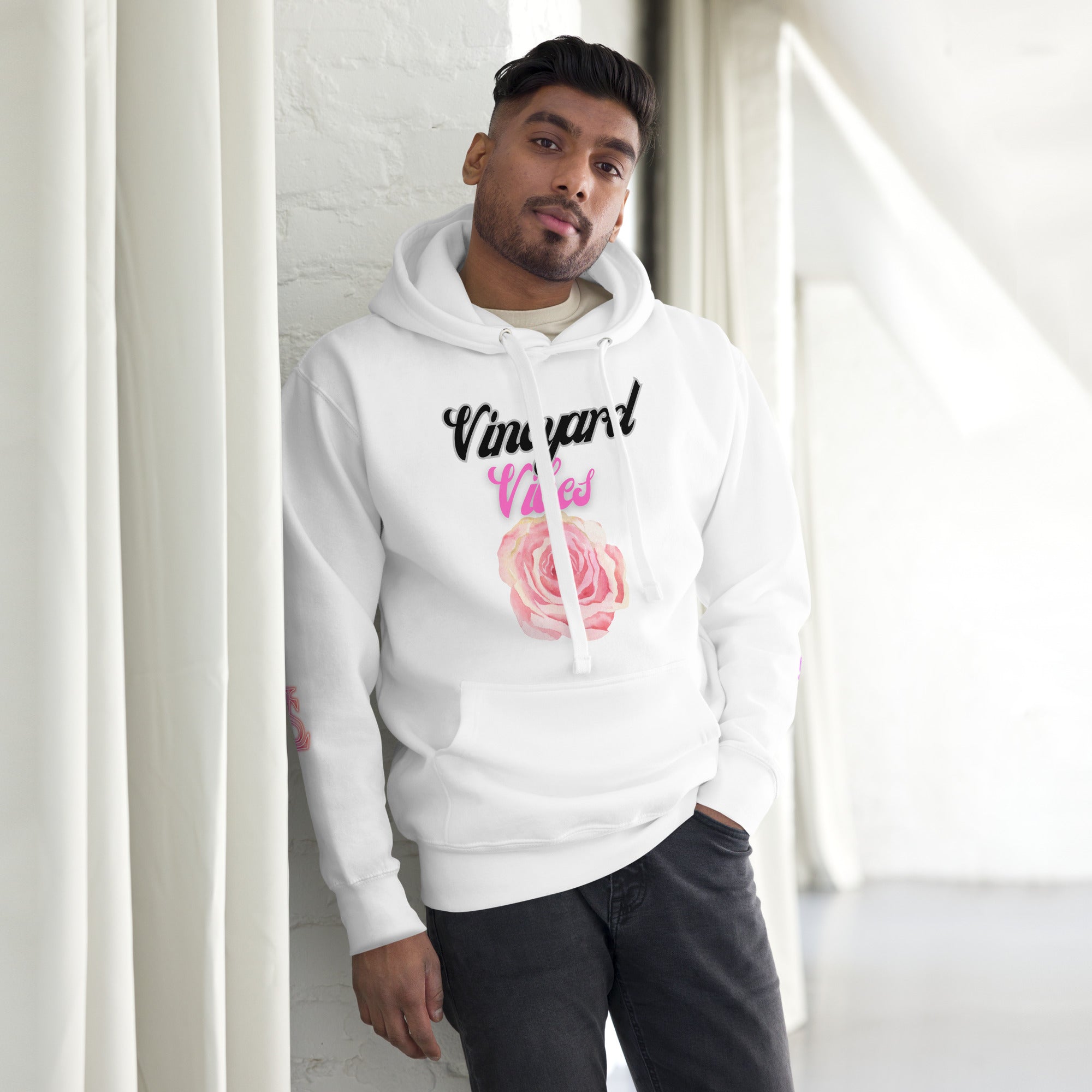 Vineyard Vibes LS Pink Rose Pedals LifeStyle - Unisex Hoodie