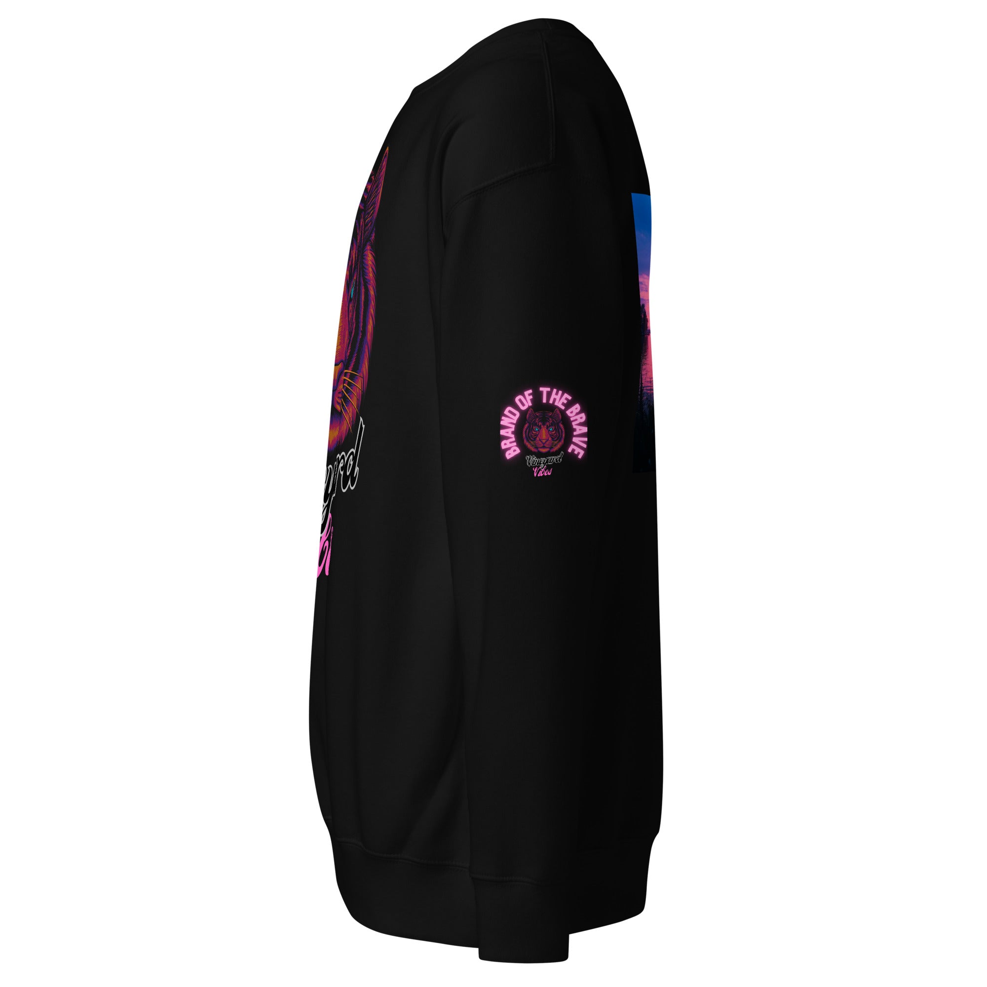 Vineyard Vibes Pink Tiger Silhouette - Unisex Premium Sweatshirt | Cotton Heritage