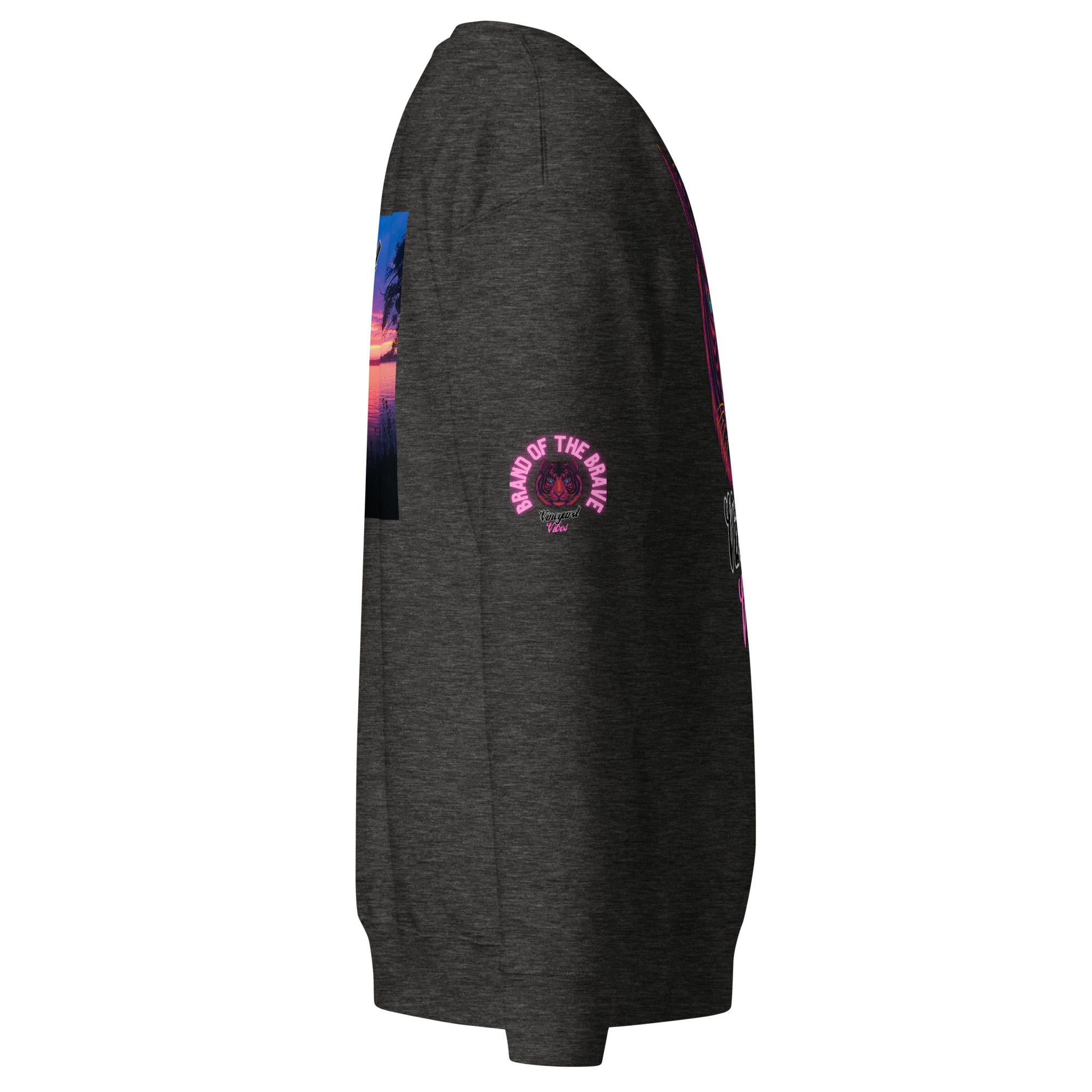 Vineyard Vibes Pink Tiger Silhouette - Unisex Premium Sweatshirt | Cotton Heritage