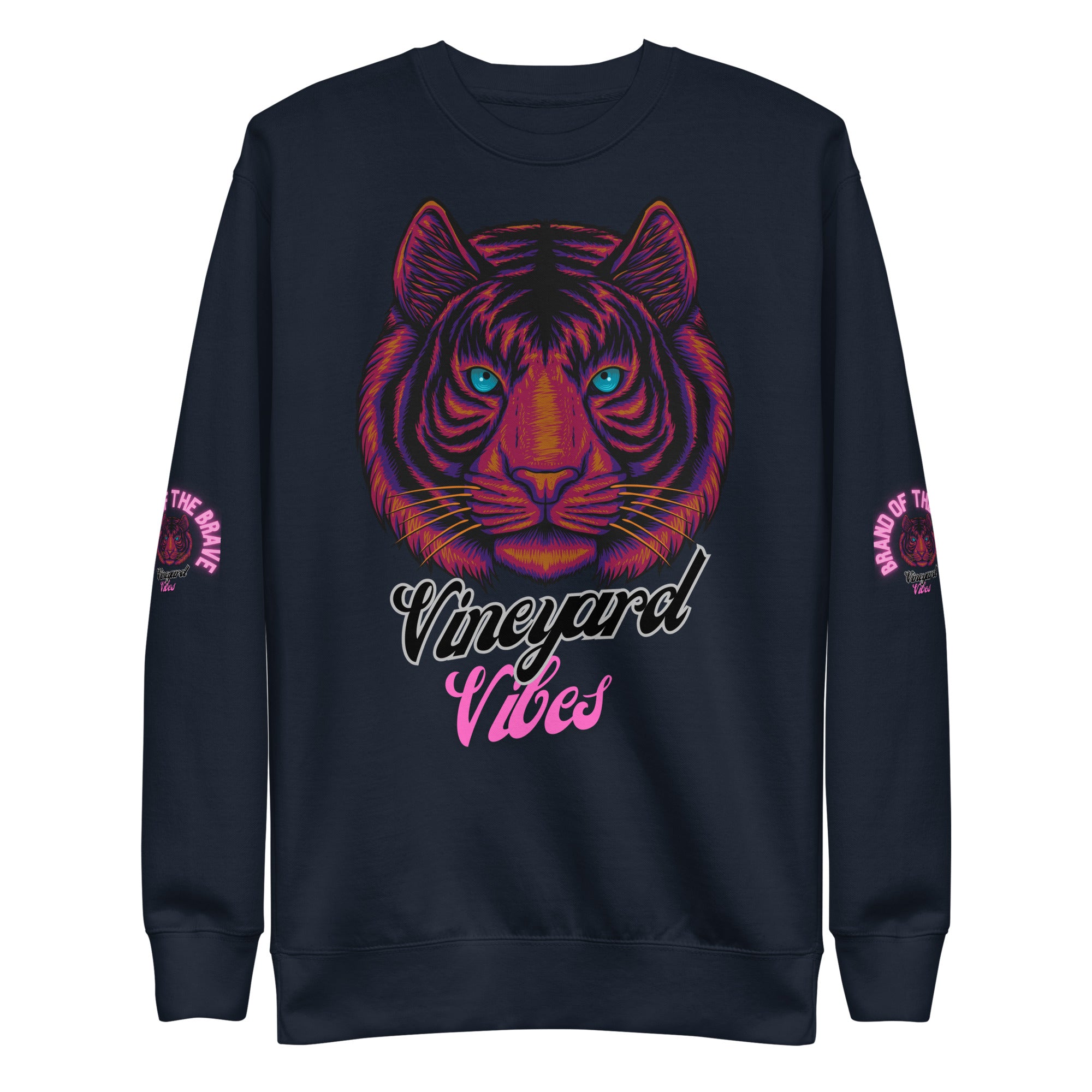 Vineyard Vibes Pink Tiger Silhouette - Unisex Premium Sweatshirt | Cotton Heritage