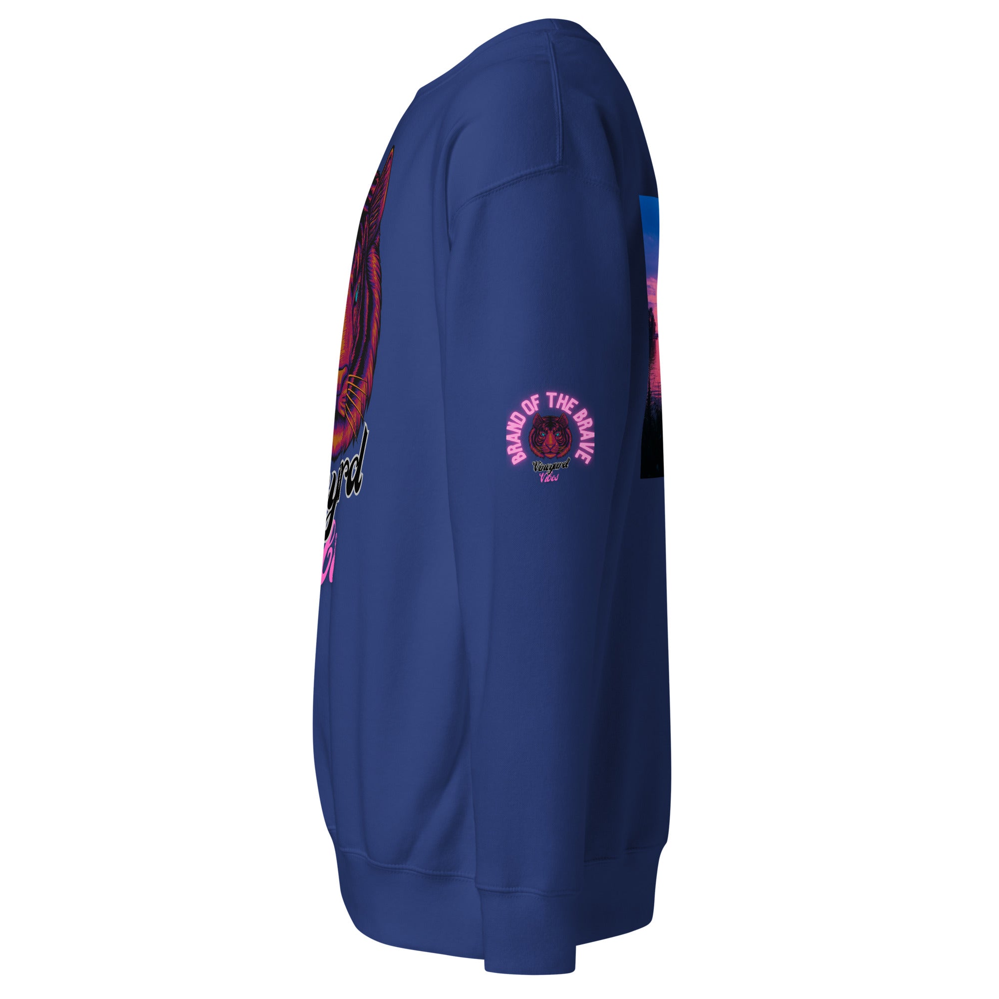 Vineyard Vibes Pink Tiger Silhouette - Unisex Premium Sweatshirt | Cotton Heritage