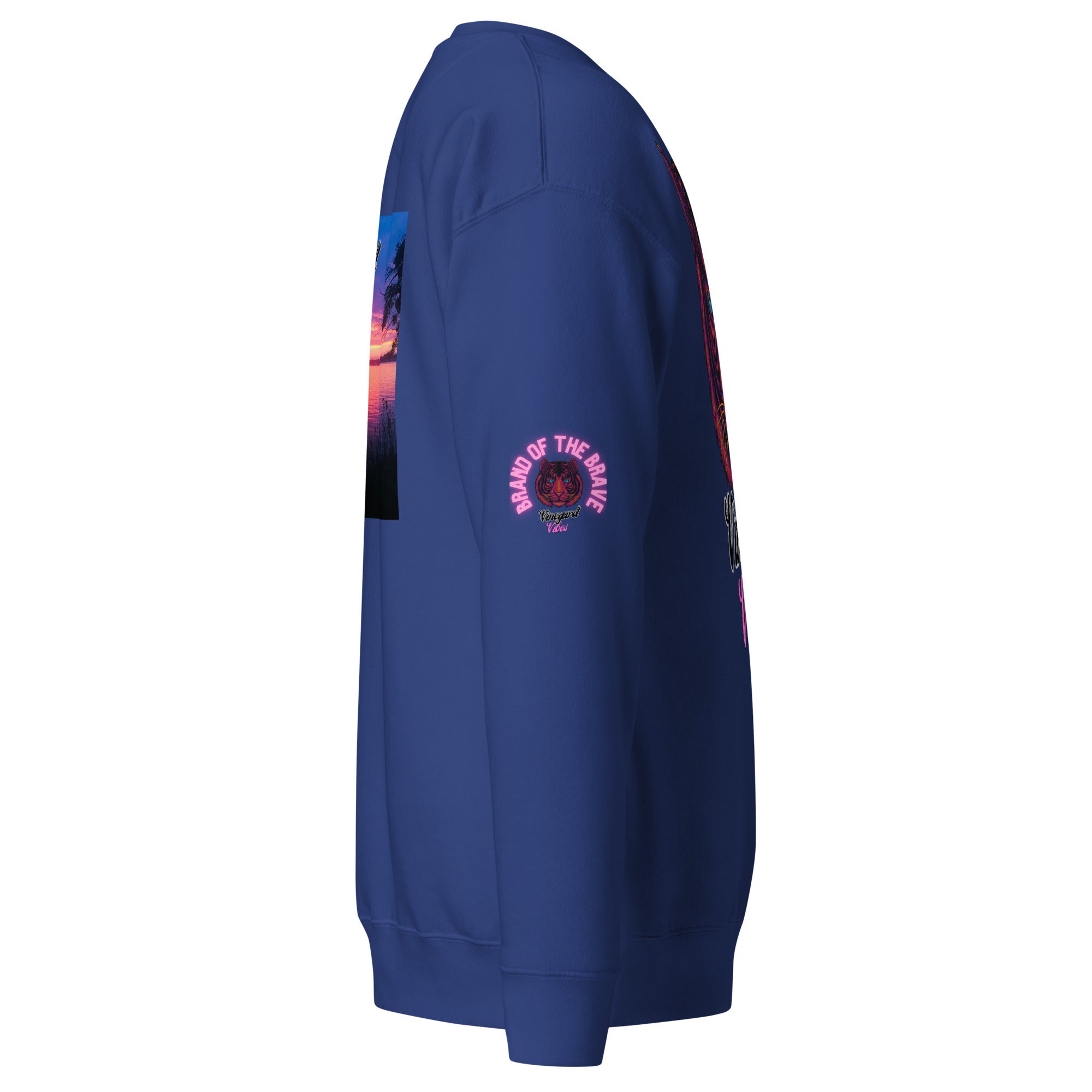 Vineyard Vibes Pink Tiger Silhouette - Unisex Premium Sweatshirt | Cotton Heritage