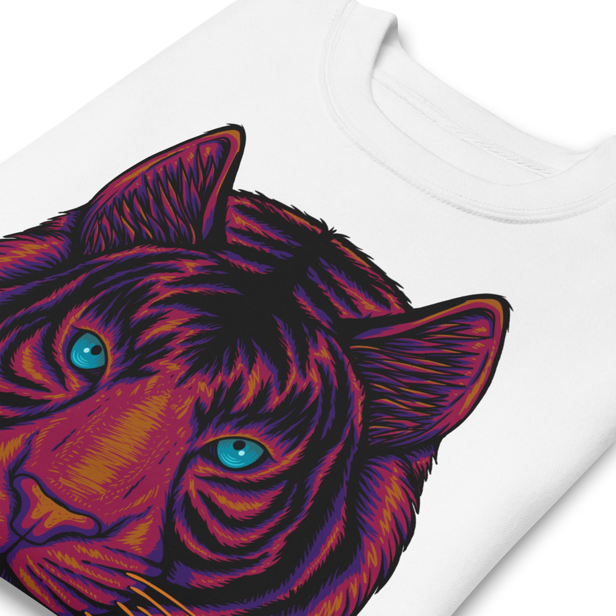 Vineyard Vibes Pink Tiger Silhouette - Unisex Premium Sweatshirt | Cotton Heritage