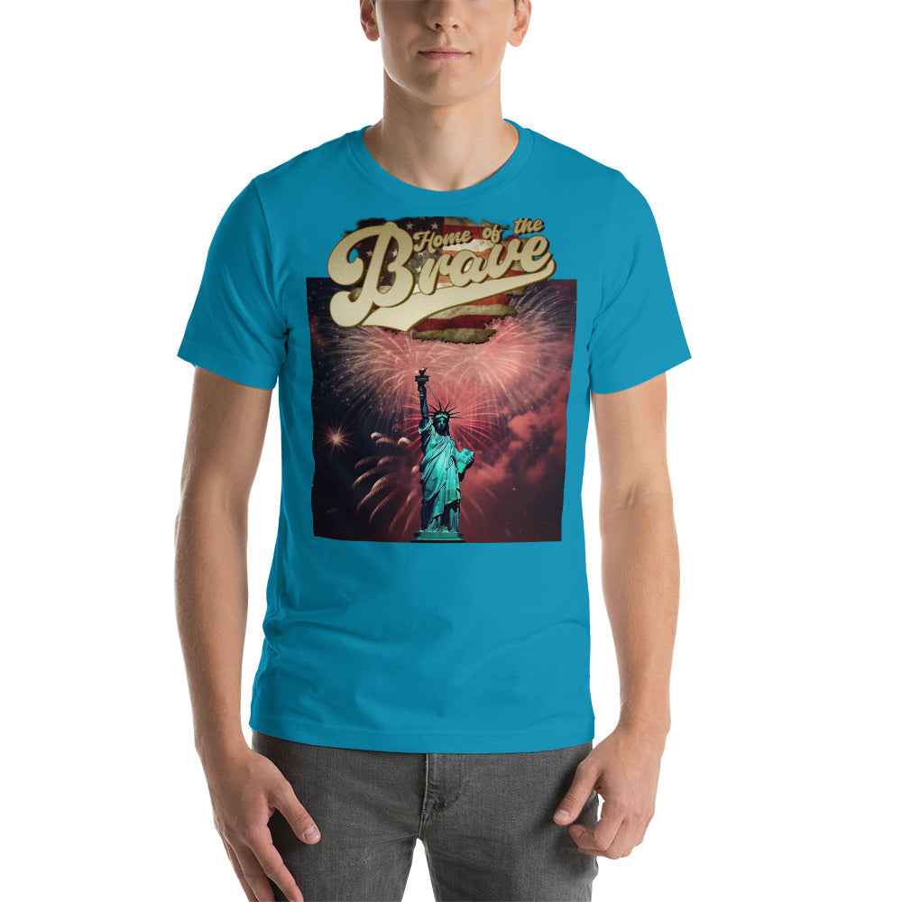 Rich Vibes Statue of Liberty Home of The Brave 1776 - Unisex t-shirt