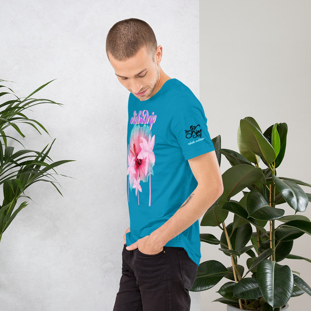 RV Rich Drip Her King Tropical Pink Palm Tree - Unisex t-shirt Aqua