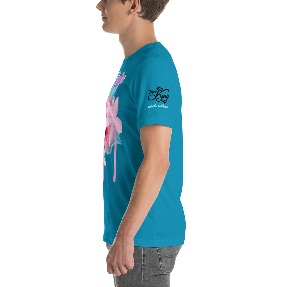 RV Rich Drip Her King Tropical Pink Palm Tree - Unisex t-shirt Aqua