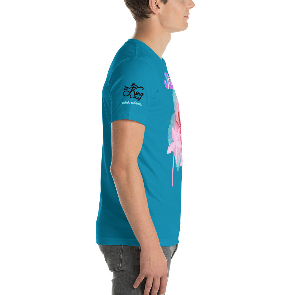 RV Rich Drip Her King Tropical Pink Palm Tree - Unisex t-shirt Aqua