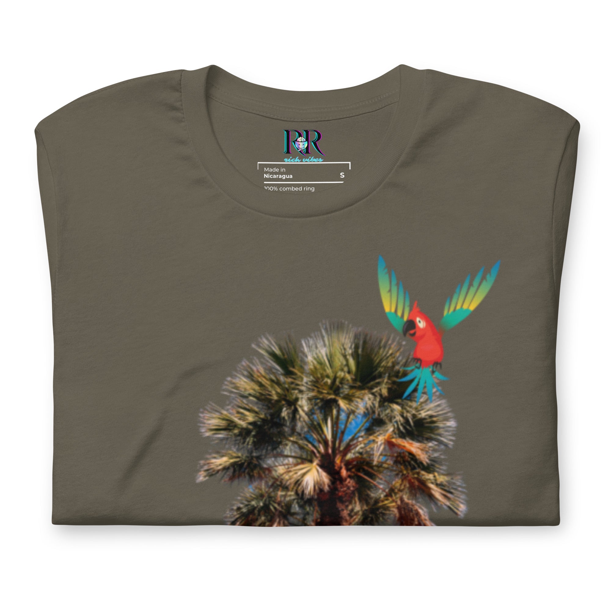 Rich Drip Volt Rich Vibes Colorful Palm Tree Silhouette Multi Colored Circle - Unisex t-shirt