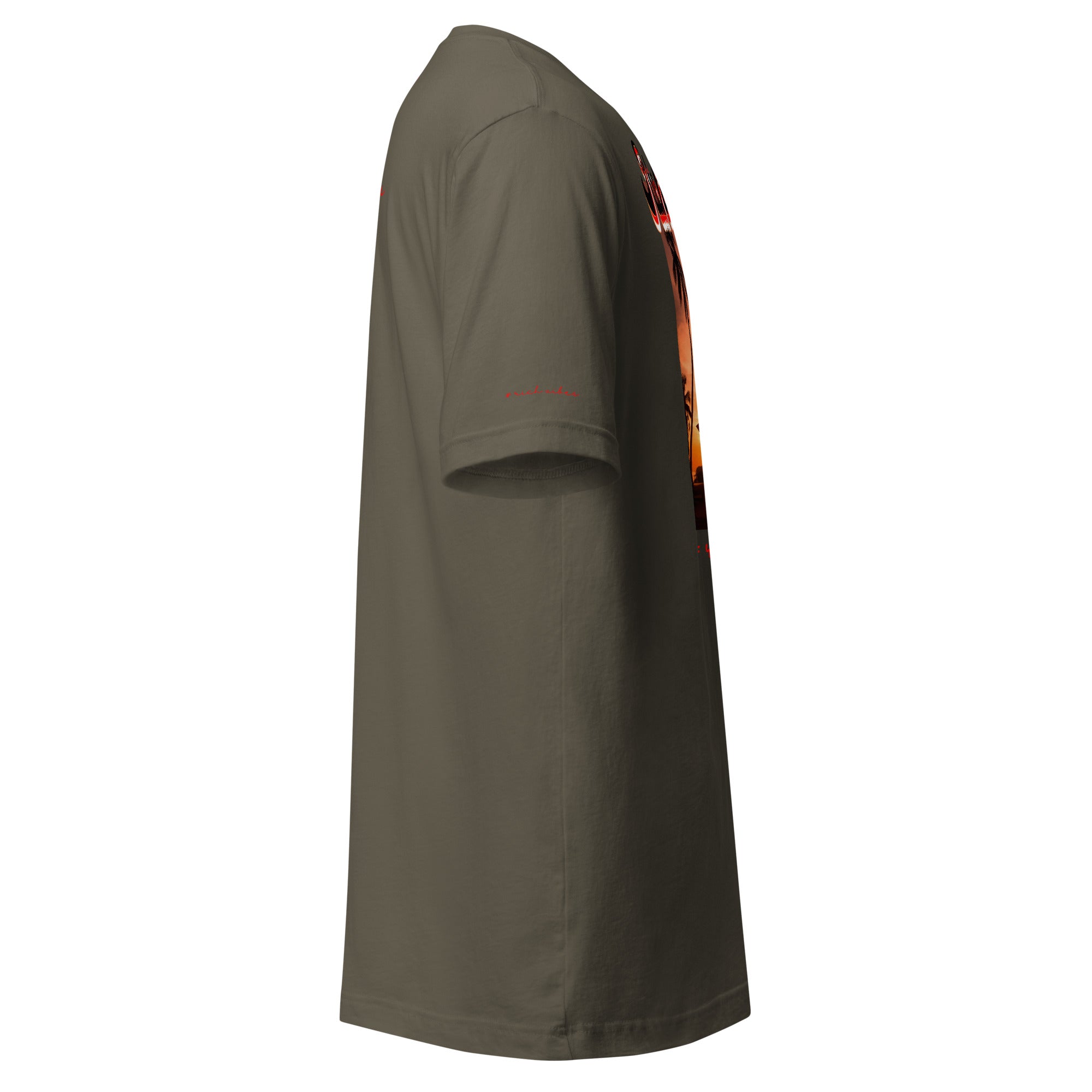 RV5 Red Sunset Palm Tree Silhouette - Unisex Staple T-Shirt | Bella + Canvas 3001