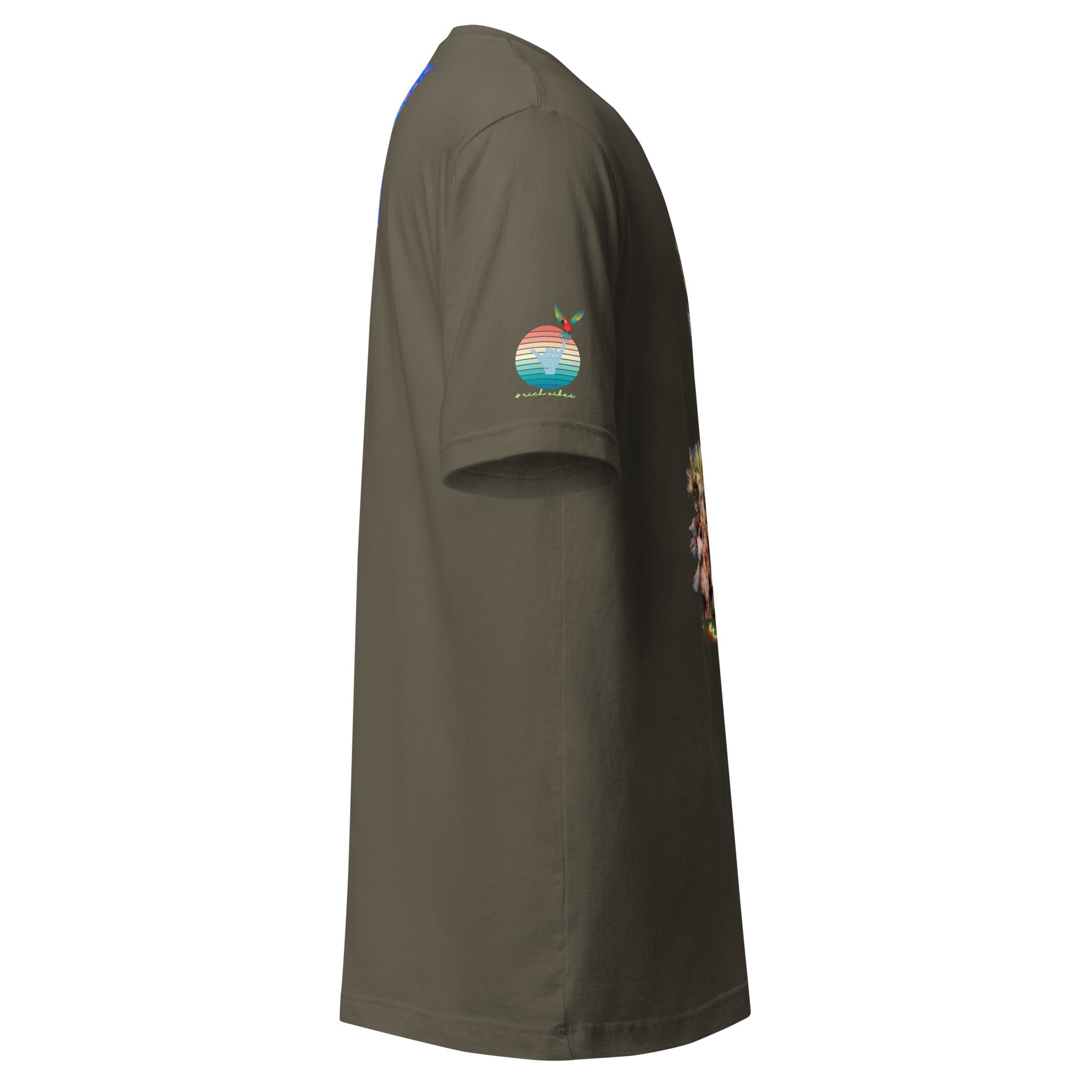 Rich Drip Volt Rich Vibes Colorful Palm Tree Silhouette Multi Colored Circle - Unisex t-shirt