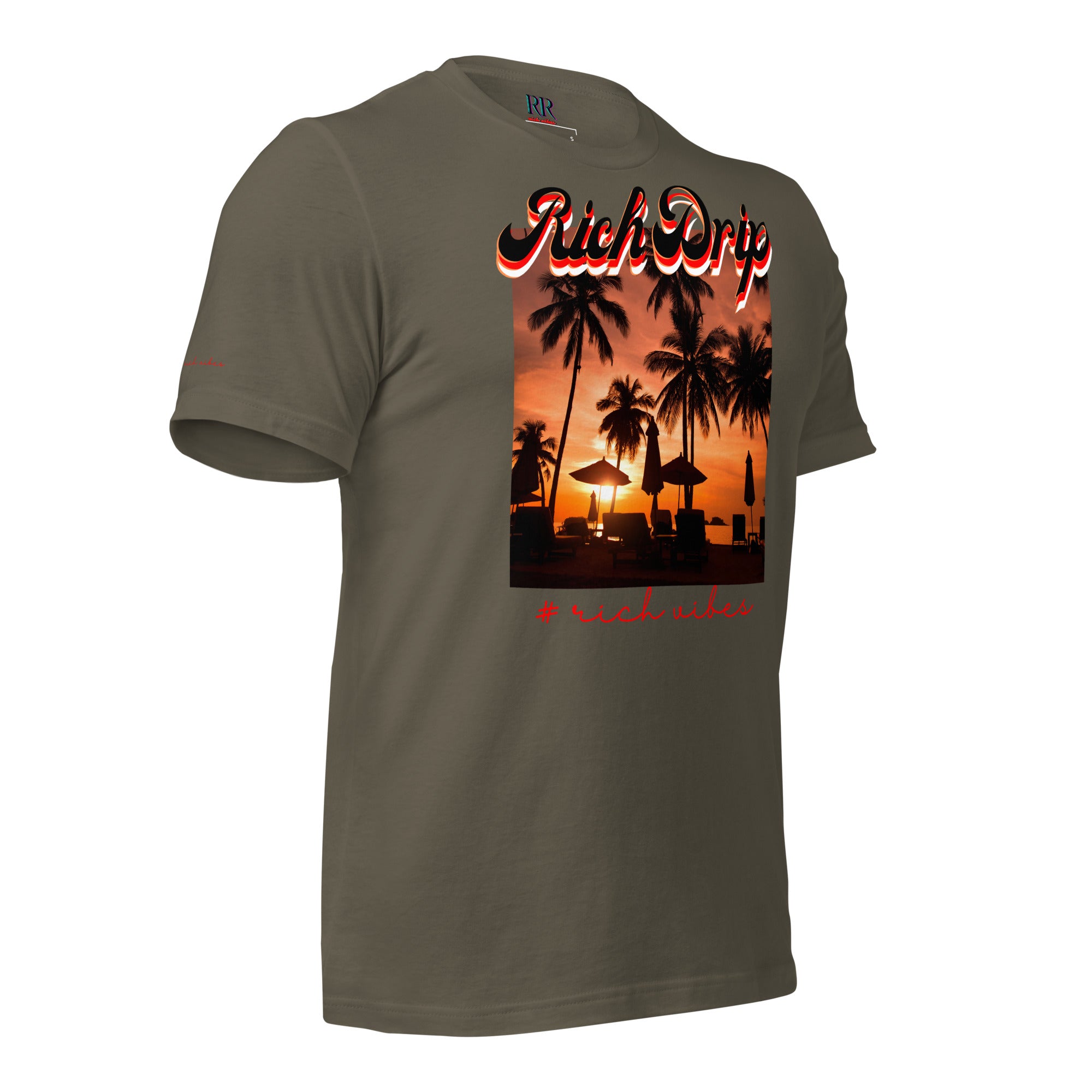 RV5 Red Sunset Palm Tree Silhouette - Unisex Staple T-Shirt | Bella + Canvas 3001