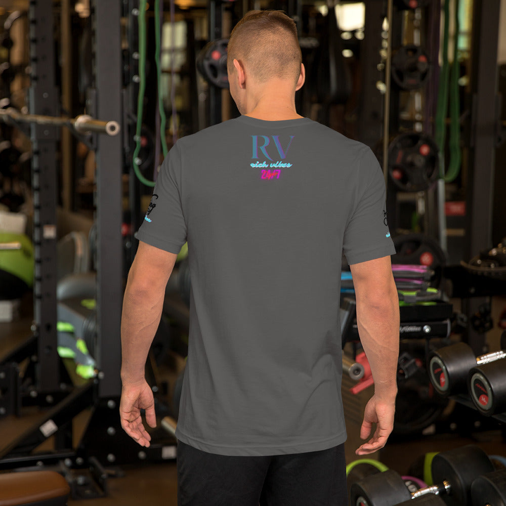 RV Rich Drip Her King Tropical Pink Palm Tree - Unisex t-shirt Grey