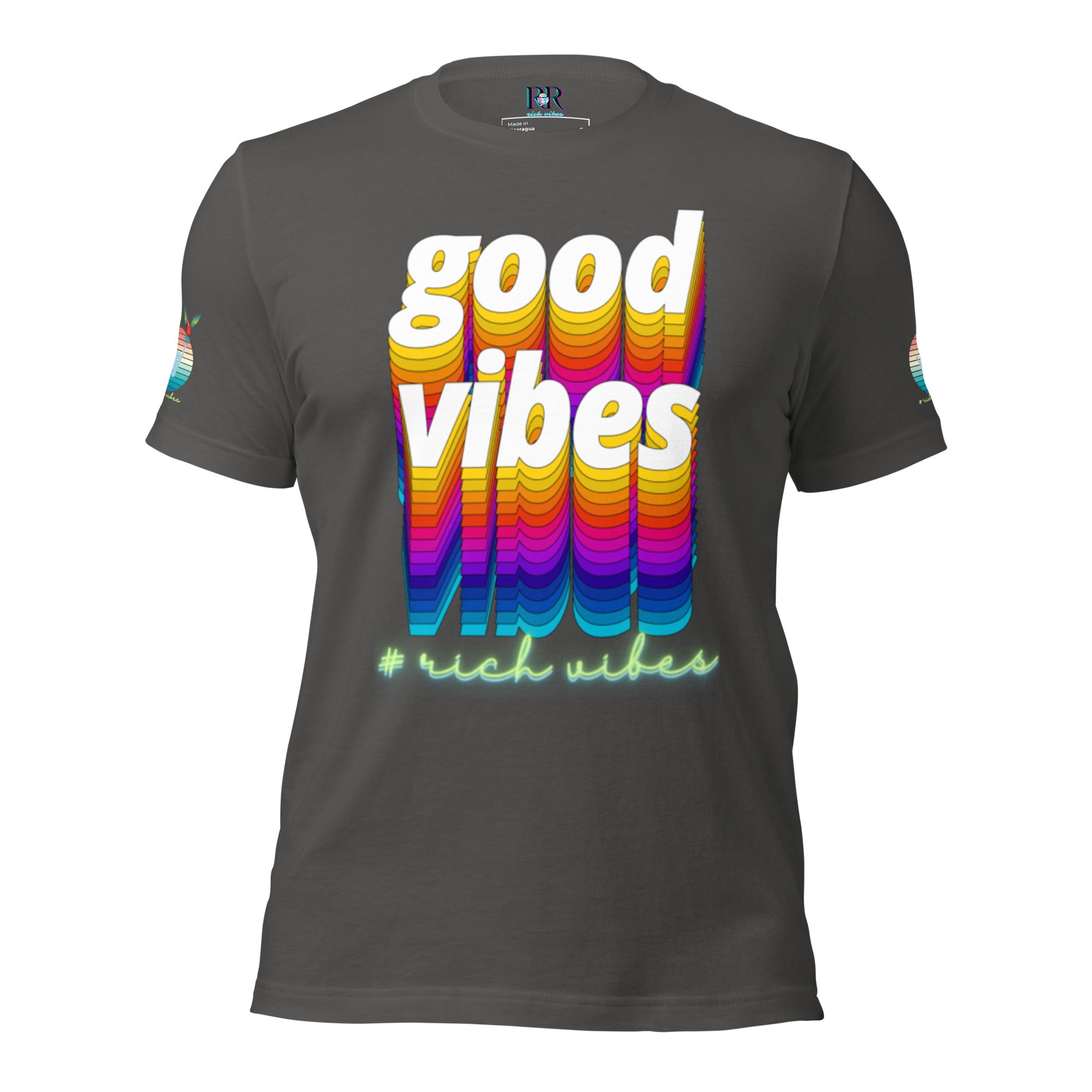 Rich Drip Good Vibes Multi Colored Circle 1.0 - Unisex t-shirt Grey