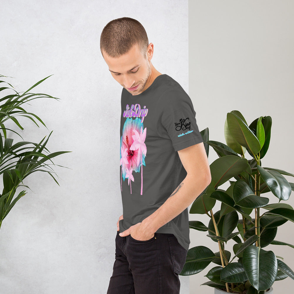 RV Rich Drip Her King Tropical Pink Palm Tree - Unisex t-shirt Grey