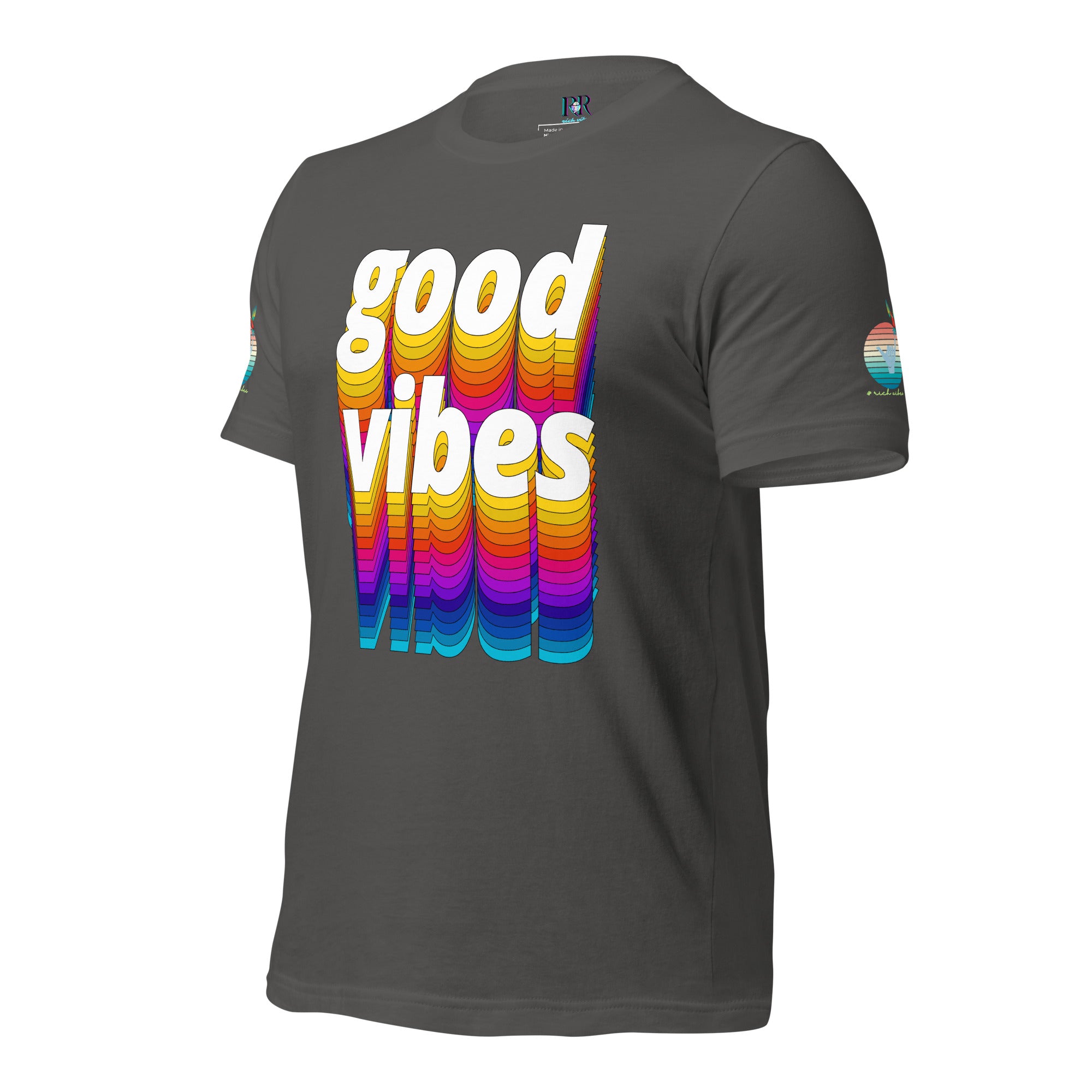 Rich Drip Good Vibes Multi Colored Circle - Unisex t-shirt Grey
