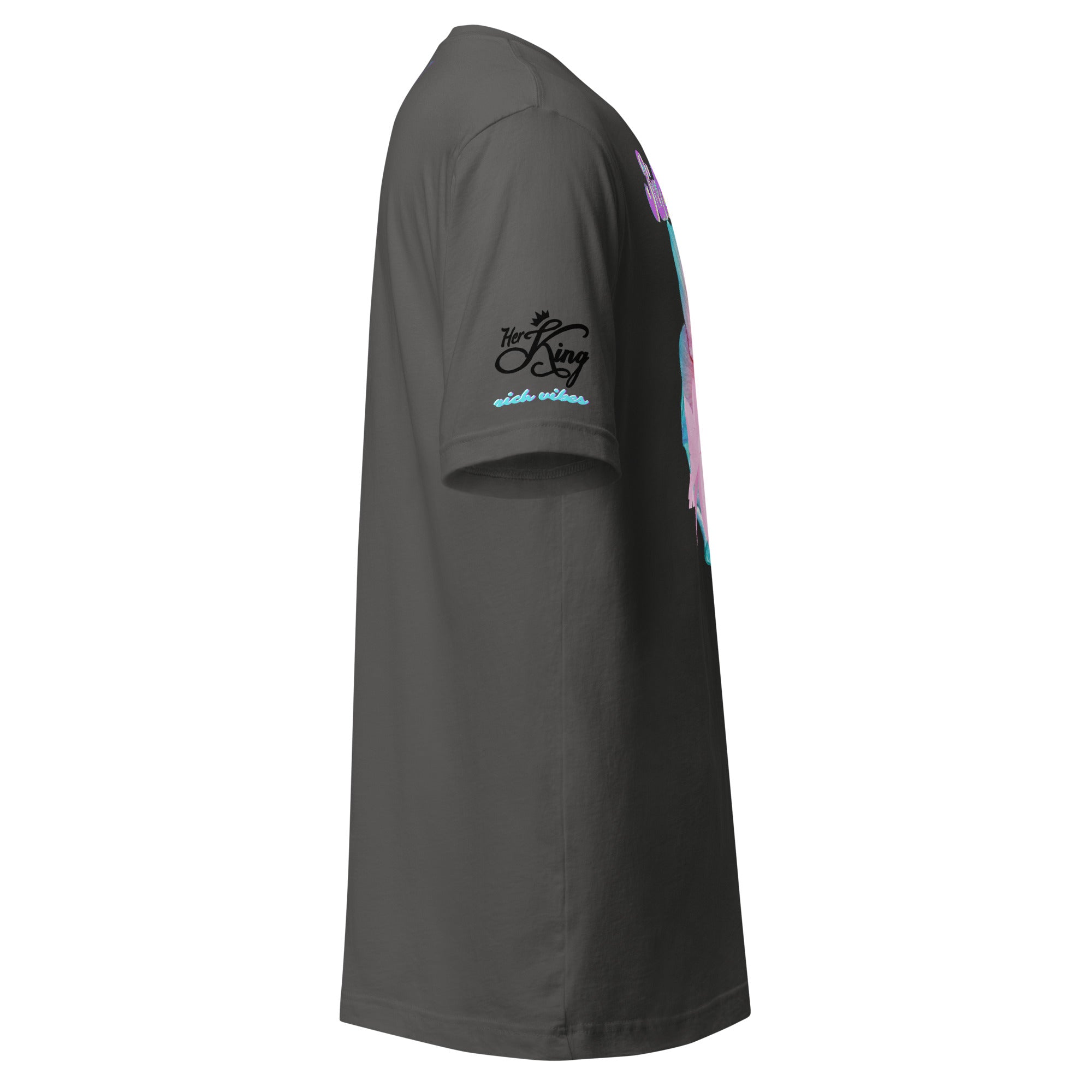 RV Rich Drip Her King Tropical Pink Palm Tree - Unisex t-shirt Grey