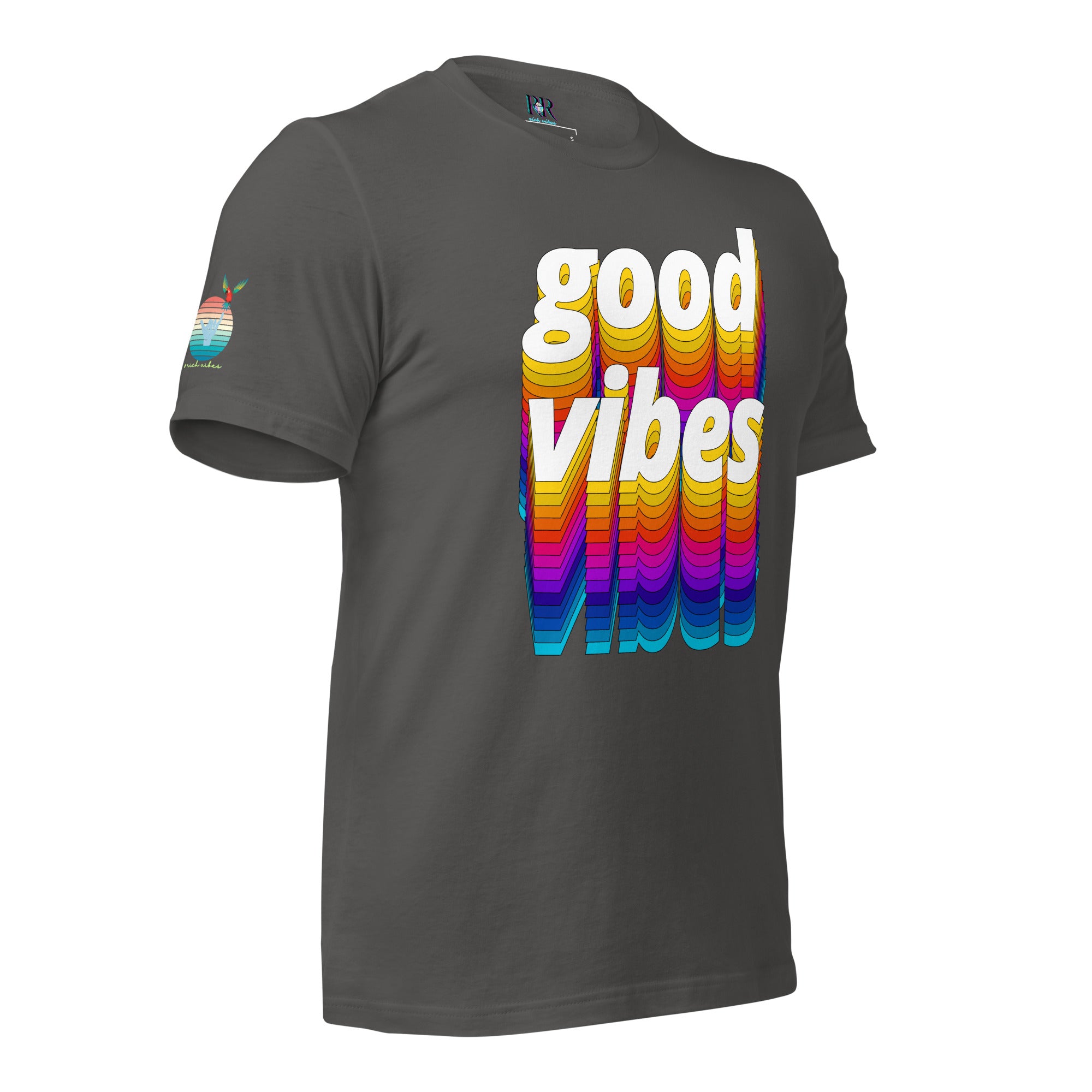 Rich Drip Good Vibes Multi Colored Circle - Unisex t-shirt Grey