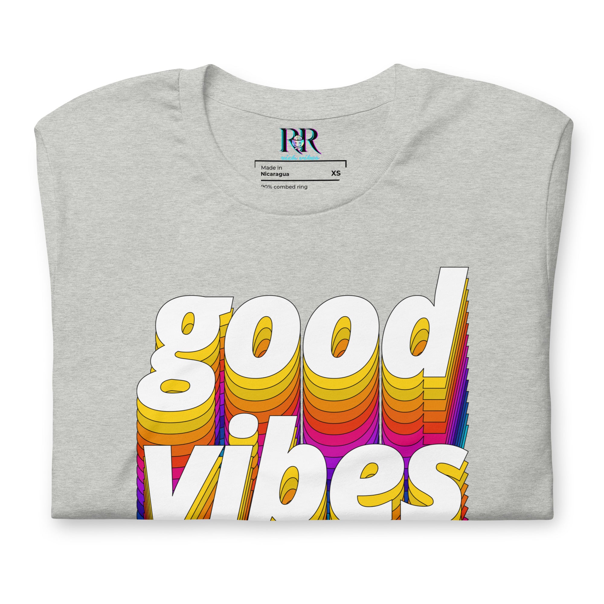 Rich Drip Good Vibes Multi Colored Circle - Unisex t-shirt Grey