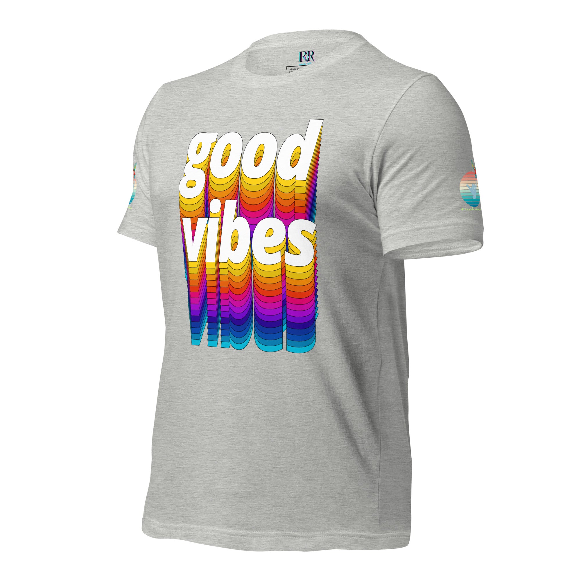 Rich Drip Good Vibes Multi Colored Circle - Unisex t-shirt Grey