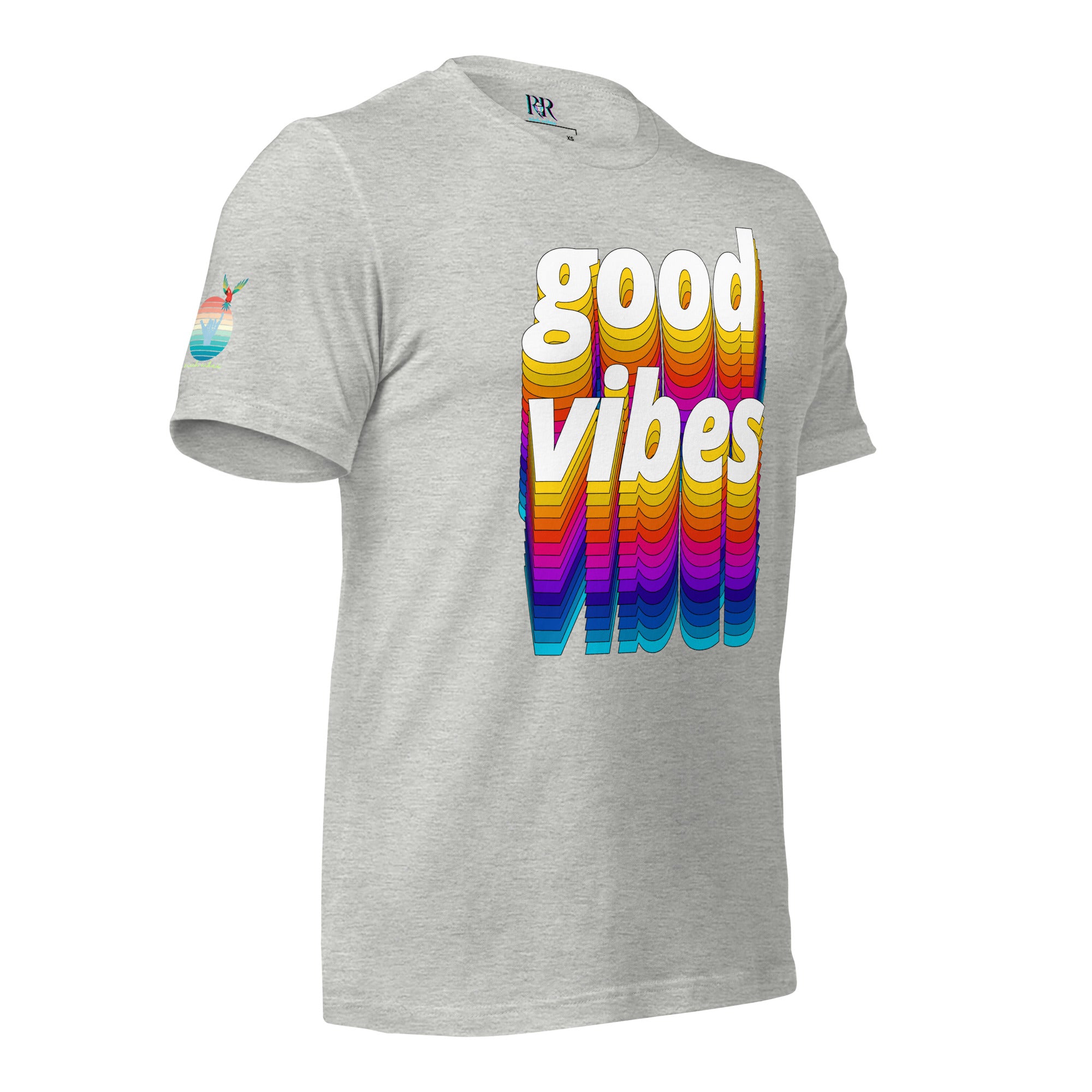 Rich Drip Good Vibes Multi Colored Circle - Unisex t-shirt Grey
