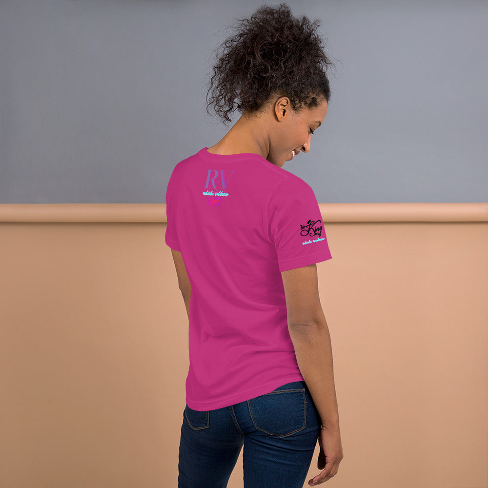 RV Rich Drip Her King Tropical Pink Palm Tree - Unisex t-shirt Sherbert