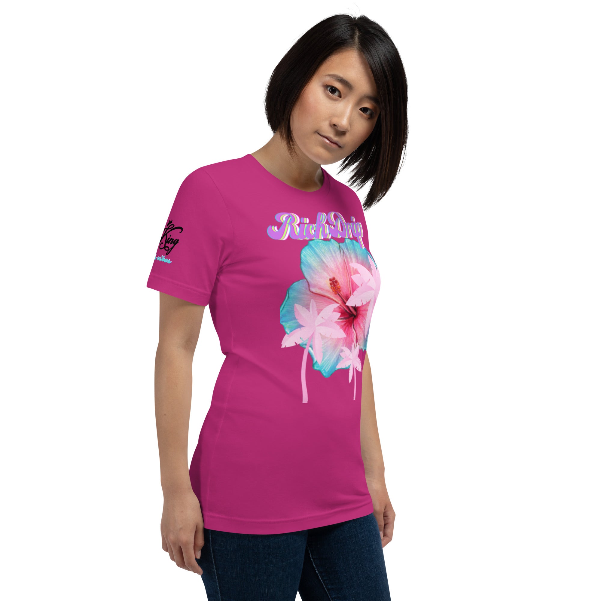 RV Rich Drip Her King Tropical Pink Palm Tree - Unisex t-shirt Sherbert