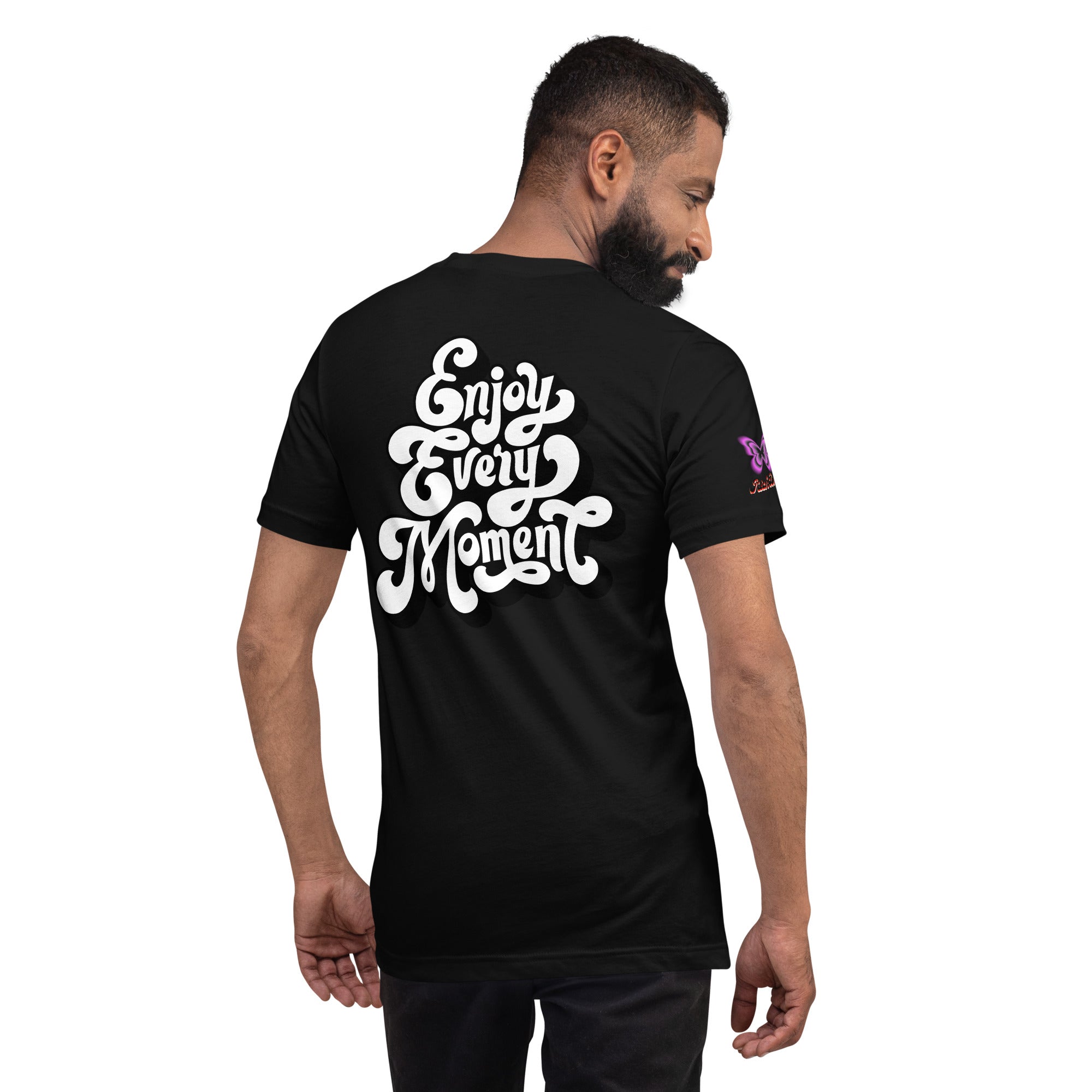 Rich Good Vibes Purple ButterFly "Enjoy Every Moment" - Unisex t-shirt