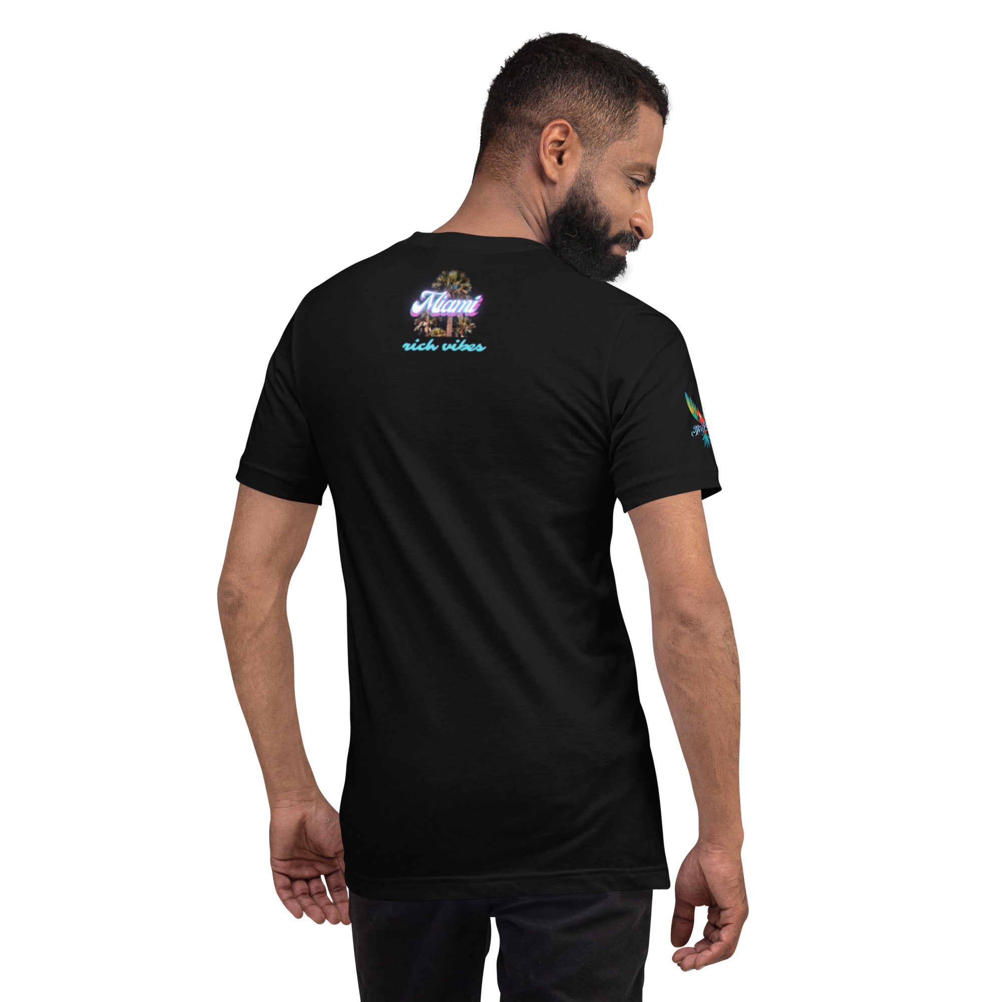 RV Rich Drip Miami Palm Tree Silhouette Black - Unisex t-shirt