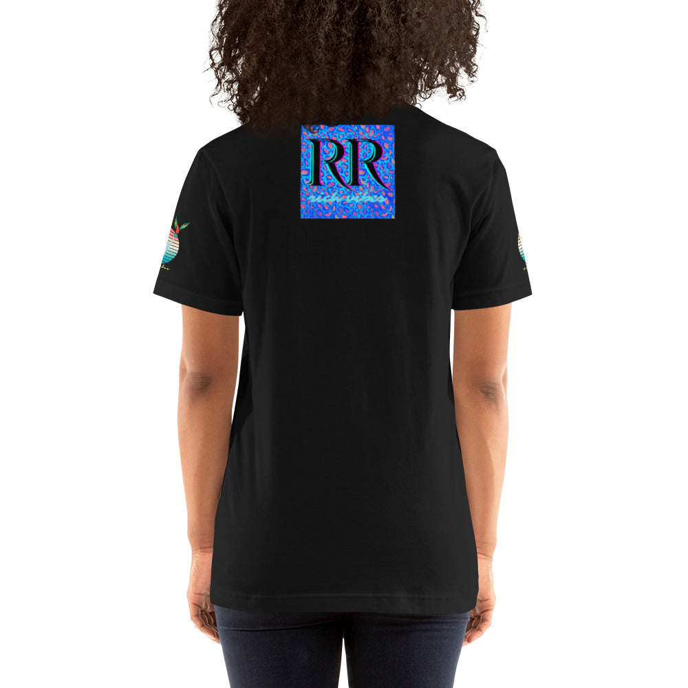 Rich Drip Volt Rich Vibes Colorful Palm Tree Silhouette Multi Colored Circle - Unisex t-shirt