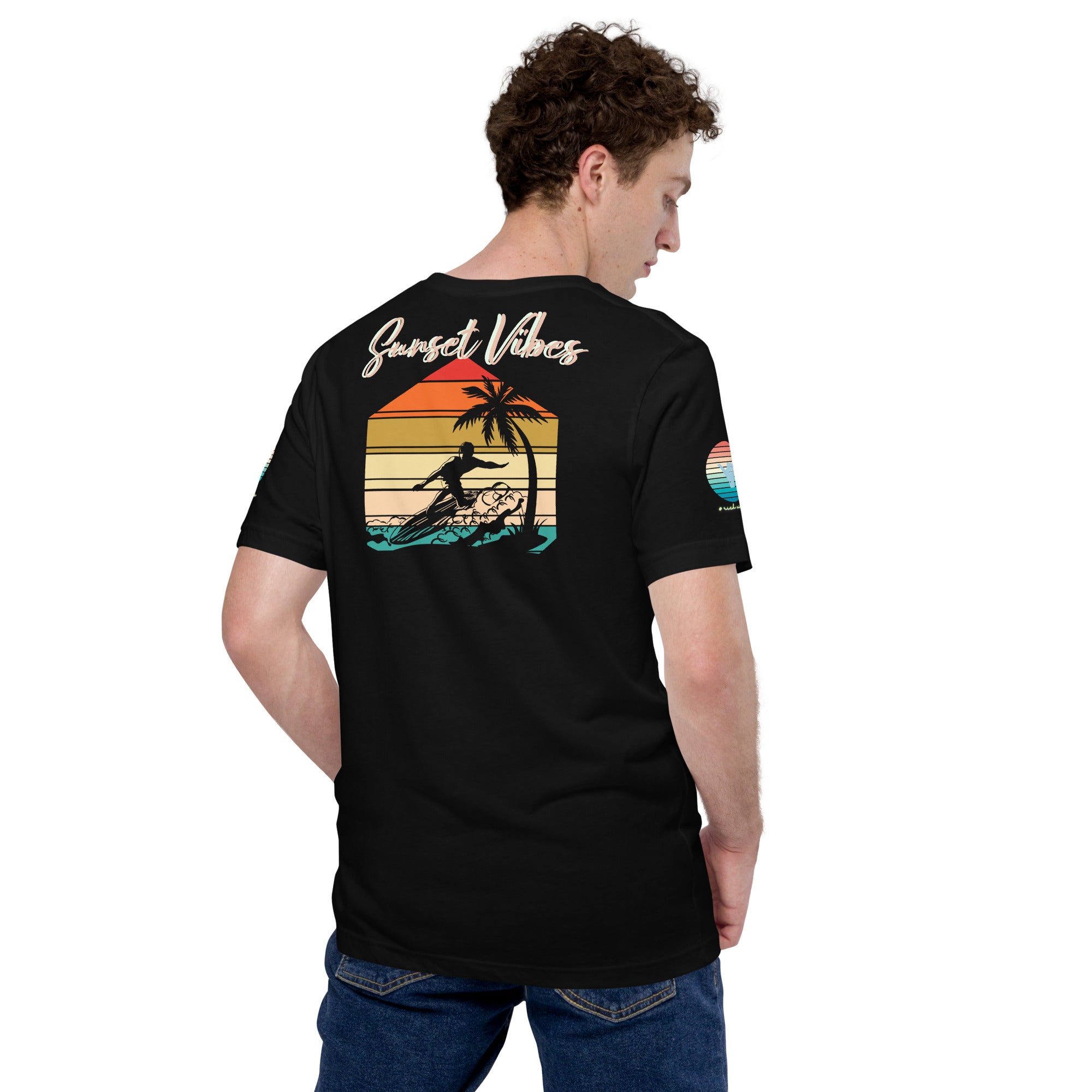 Sunset Vibes Beach Surf Creation 1.0 - Unisex t-shirt Black