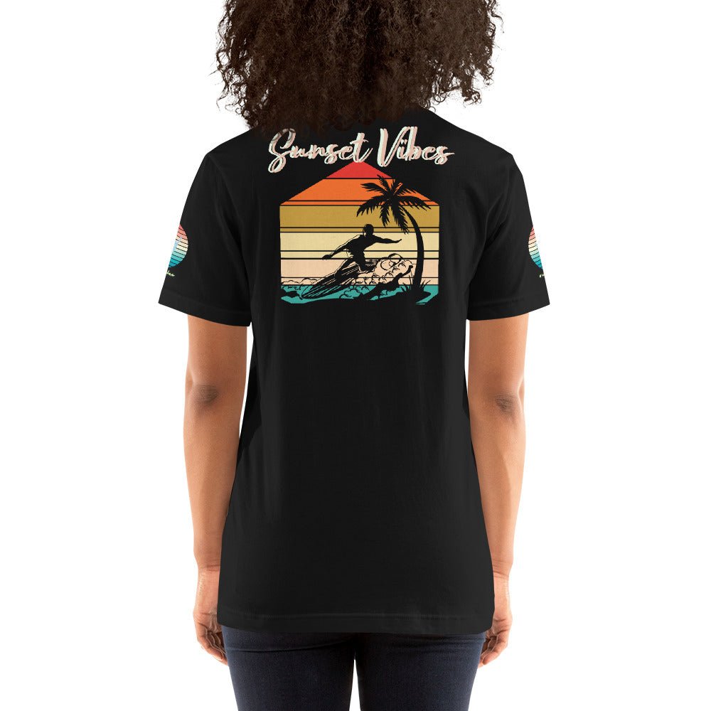 Sunset Vibes Beach Surf Creation 1.0 - Unisex t-shirt Black