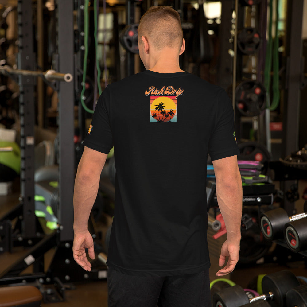 Rich Drip Orange Skull Palm Tree Sunset - Unisex t-shirt