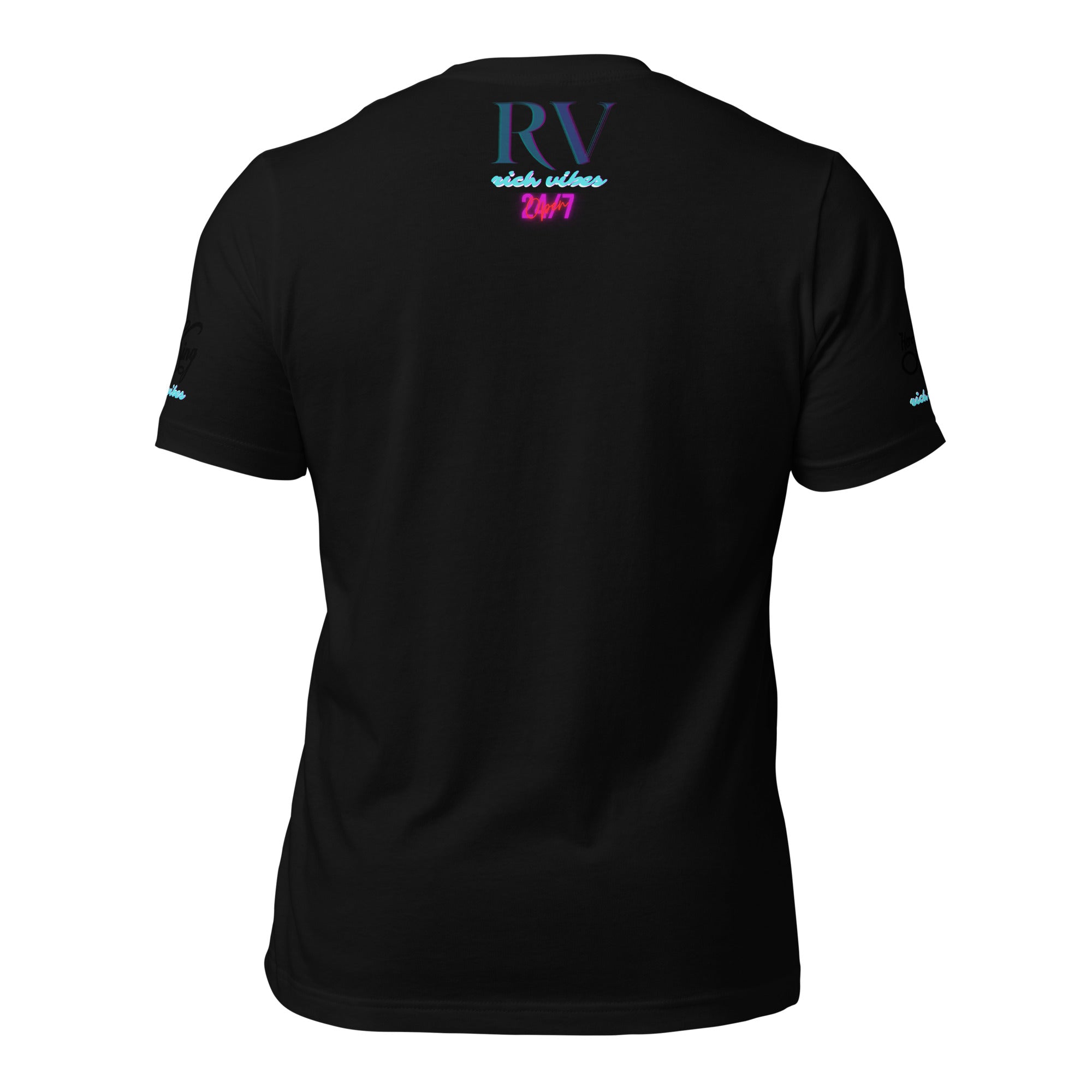 RV Rich Drip Her King Tropical Pink Palm Tree - Unisex t-shirt Black