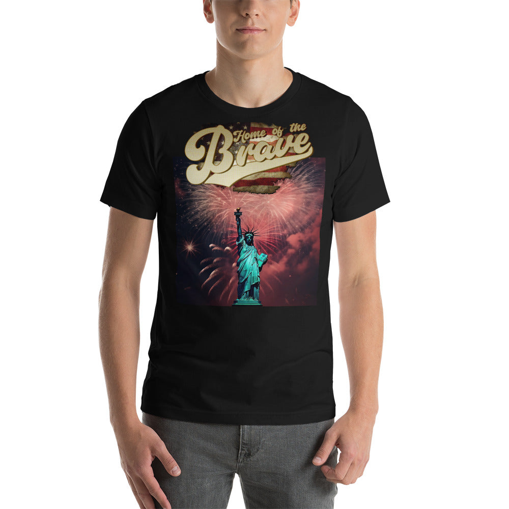 Rich Vibes Statue of Liberty Home of The Brave 1776 - Unisex t-shirt