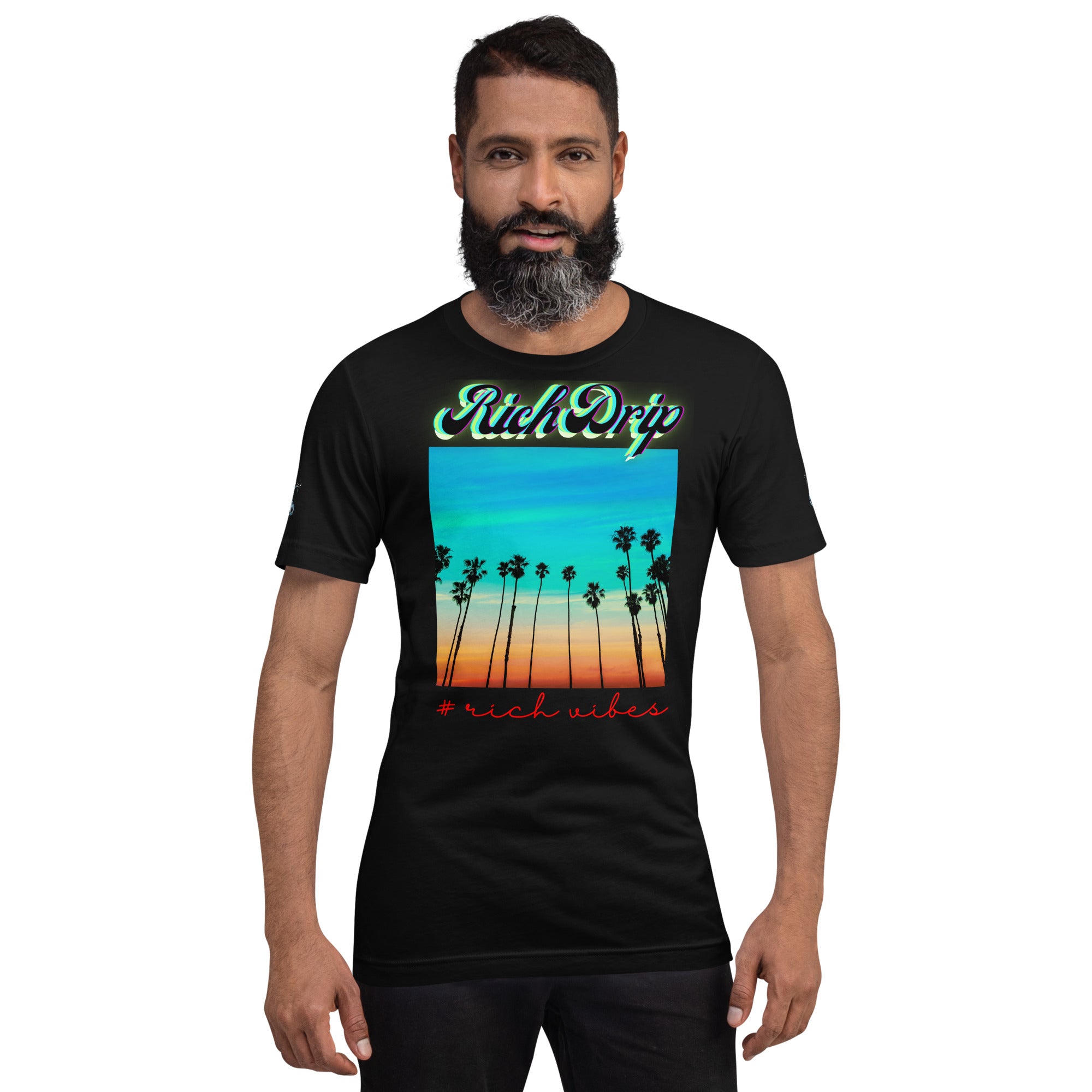 RV Rich Drip Multi Colored Beach Sunset Drip - Unisex t-shirt
