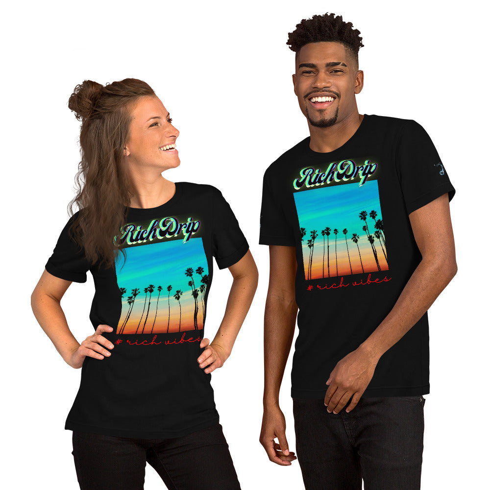 RV Rich Drip Multi Colored Beach Sunset Drip - Unisex t-shirt