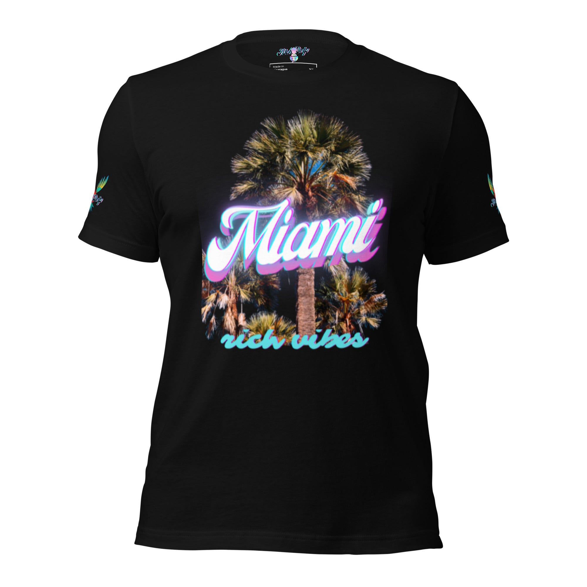 RV Rich Drip Miami Palm Tree Silhouette Black - Unisex t-shirt