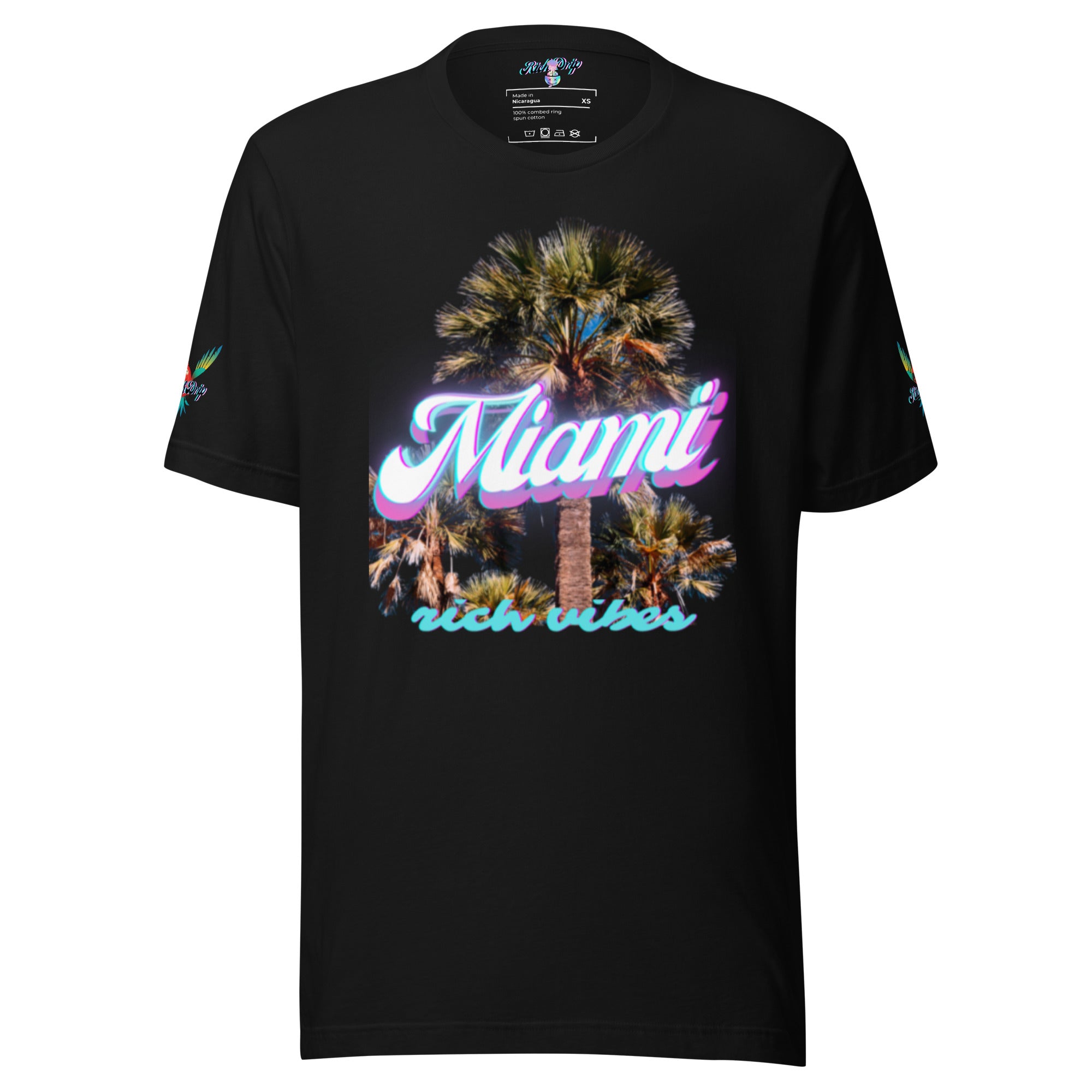 RV Rich Drip Miami Palm Tree Silhouette Black - Unisex t-shirt
