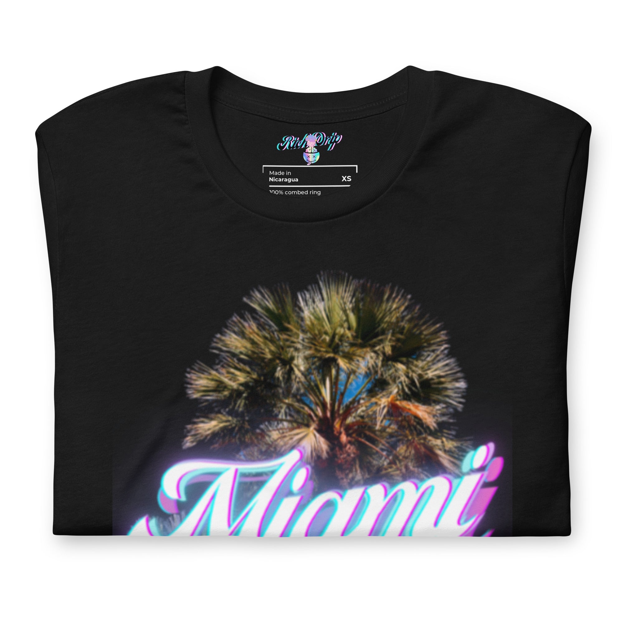 RV Rich Drip Miami Palm Tree Silhouette Black - Unisex t-shirt
