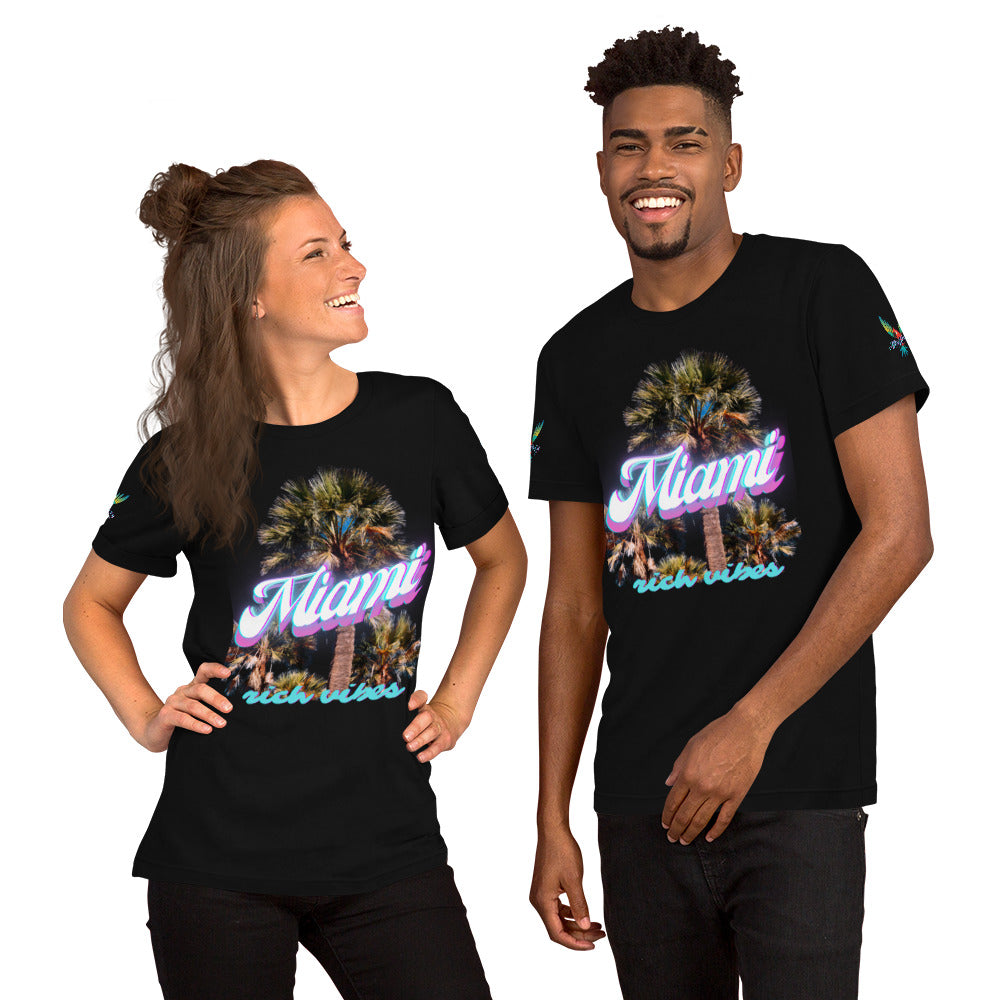 RV Rich Drip Miami Palm Tree Silhouette Black - Unisex t-shirt