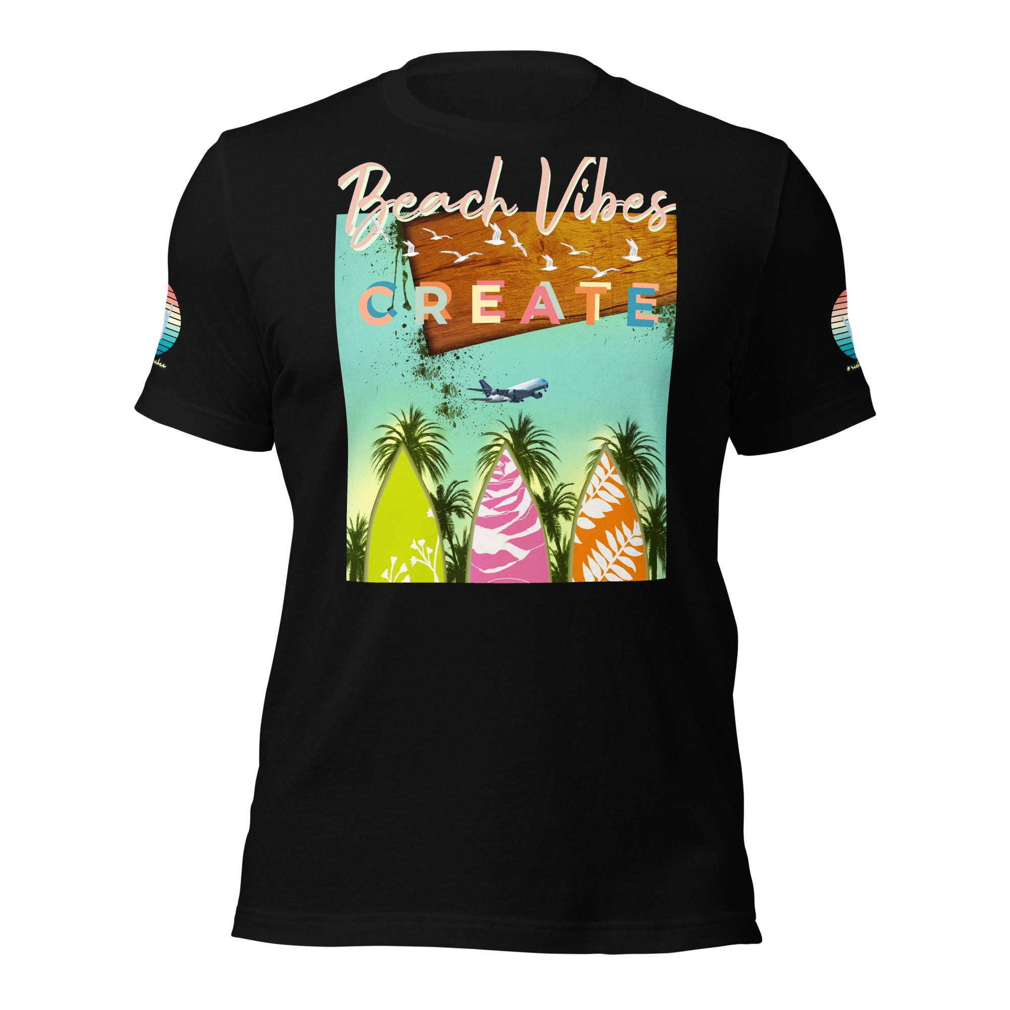 Sunset Vibes Beach Surf Creation 1.0 - Unisex t-shirt Black